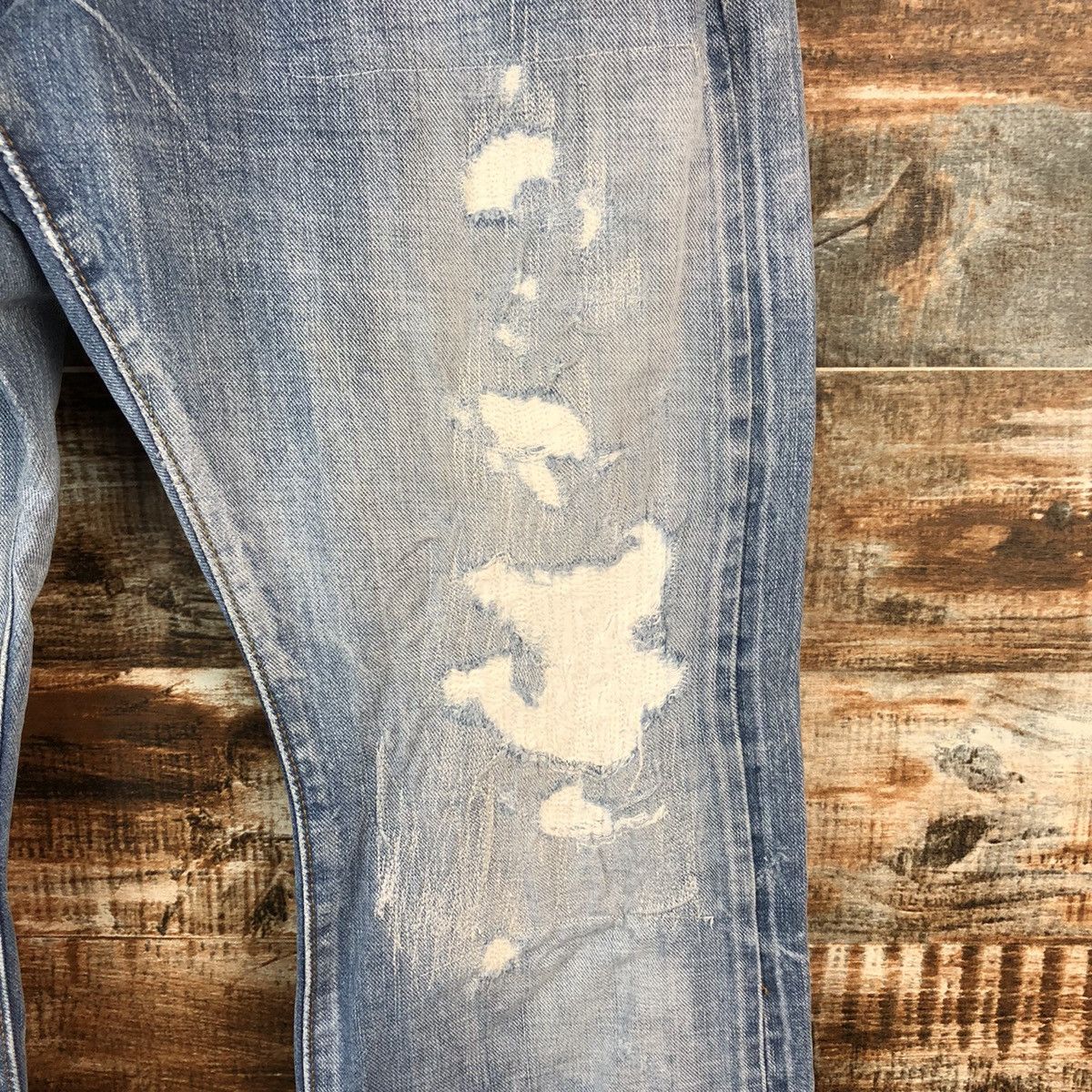 The Superior Labor DL The Superior Labor selvedge Distressed Denim Pants #A2445 Size US 32 / EU 48 - 10 Thumbnail