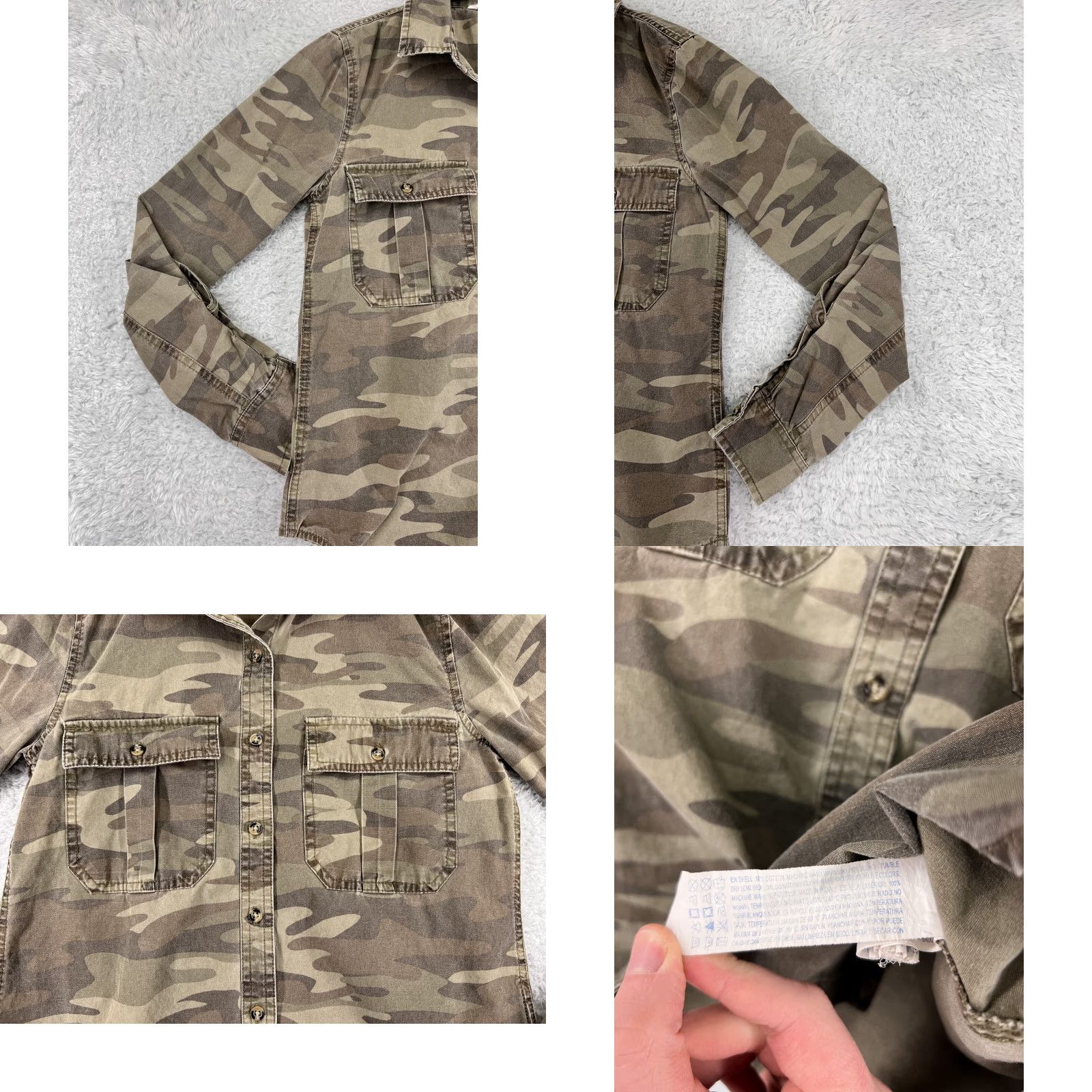 Forever 21 FOREVER 21 Camo Jacket Women S Green Casual Button-Up Cotton Bomber Size S / US 4 / IT 40 - 8 Thumbnail
