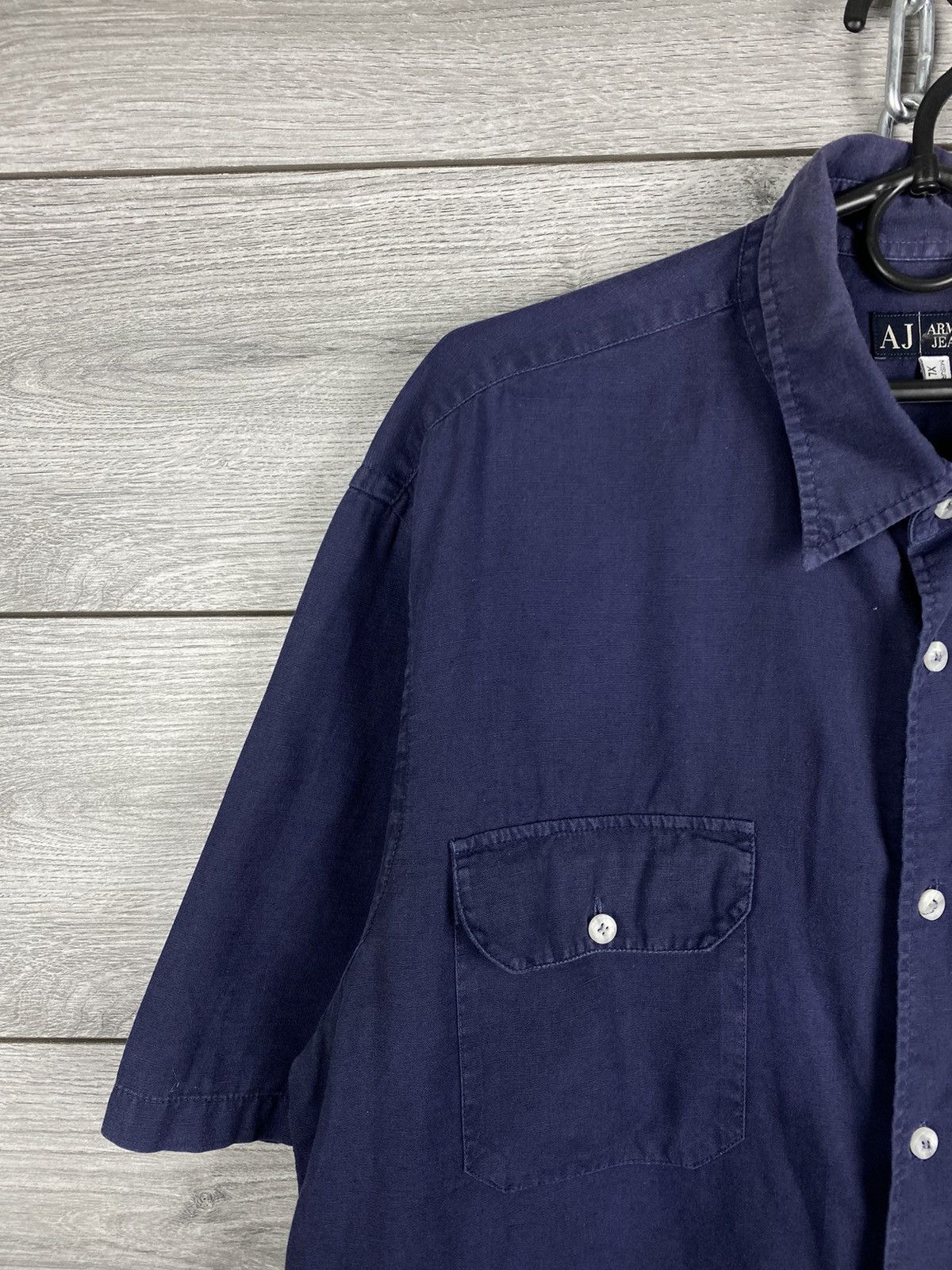 Armani Mens Vintage Armani Jeans Linen Shirt Button Up Size XL Size US XL / EU 56 / 4 - 2 Thumbnail