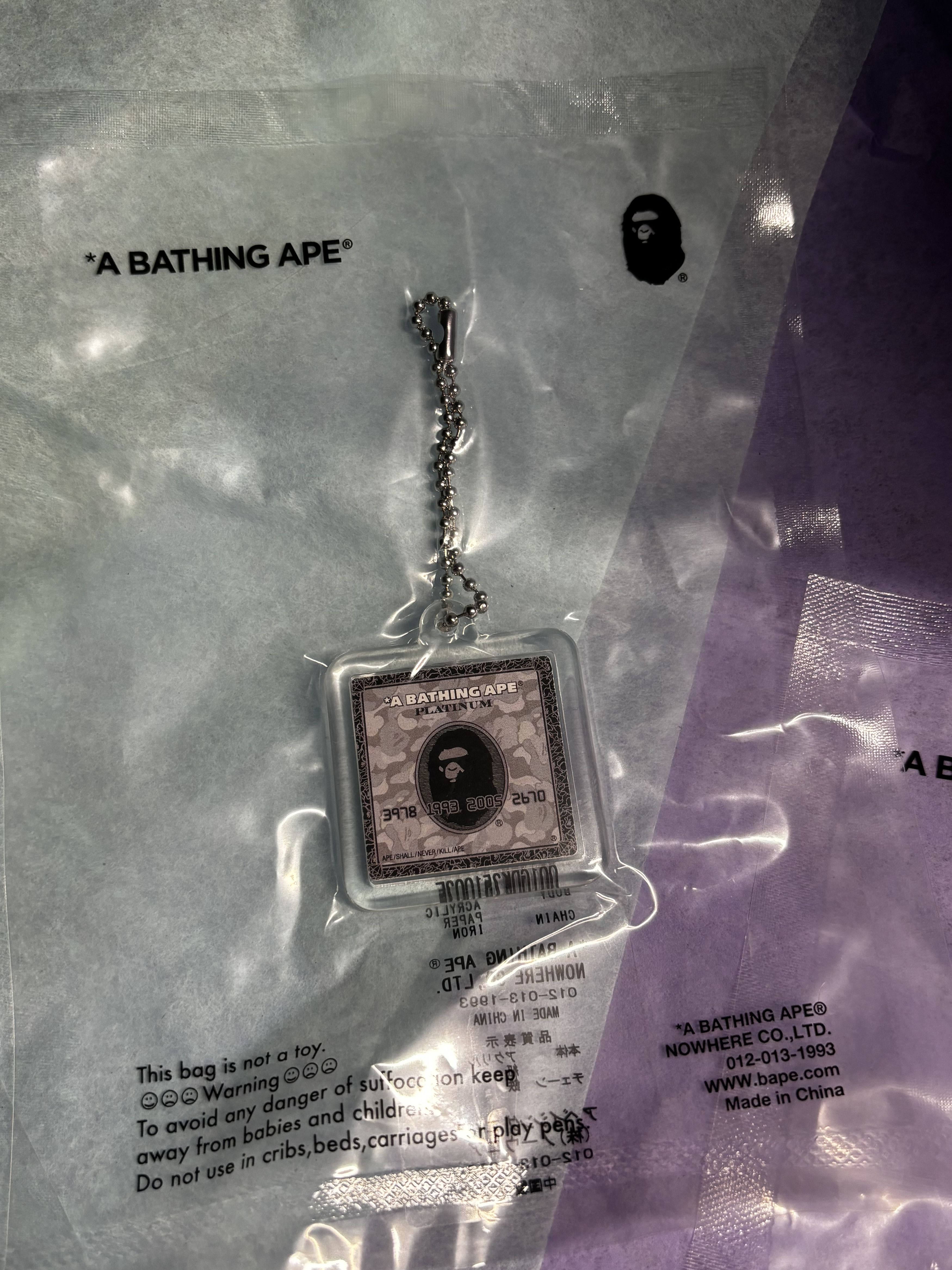 Bape A Bathing Ape KEYCHAIN•AMEX inspired light Grey Camo charm Size ONE SIZE - 1 Thumbnail