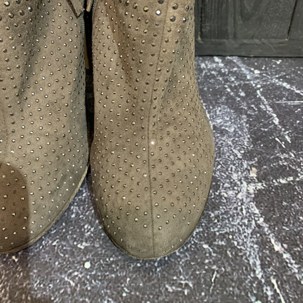 Prada PRADA Taupe Suede Studded Ankle Boots Heels Size 38.5 Size US 8.5 / IT 38.5 - 6 Thumbnail
