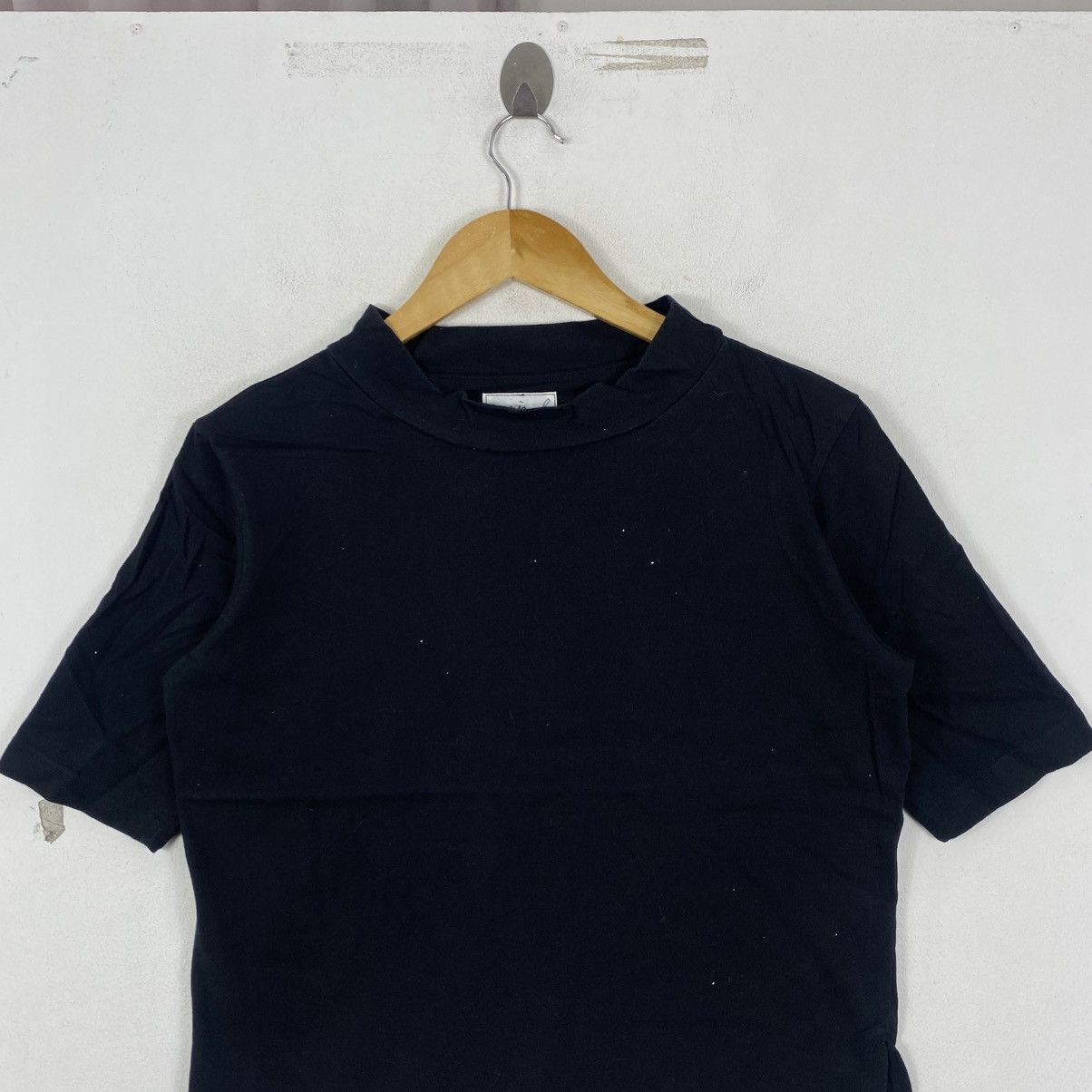 agnes b. Vintage Agnes B Japan Ribbed Mock Neck Top S Black Size S / US 4 / IT 40 - 3 Thumbnail