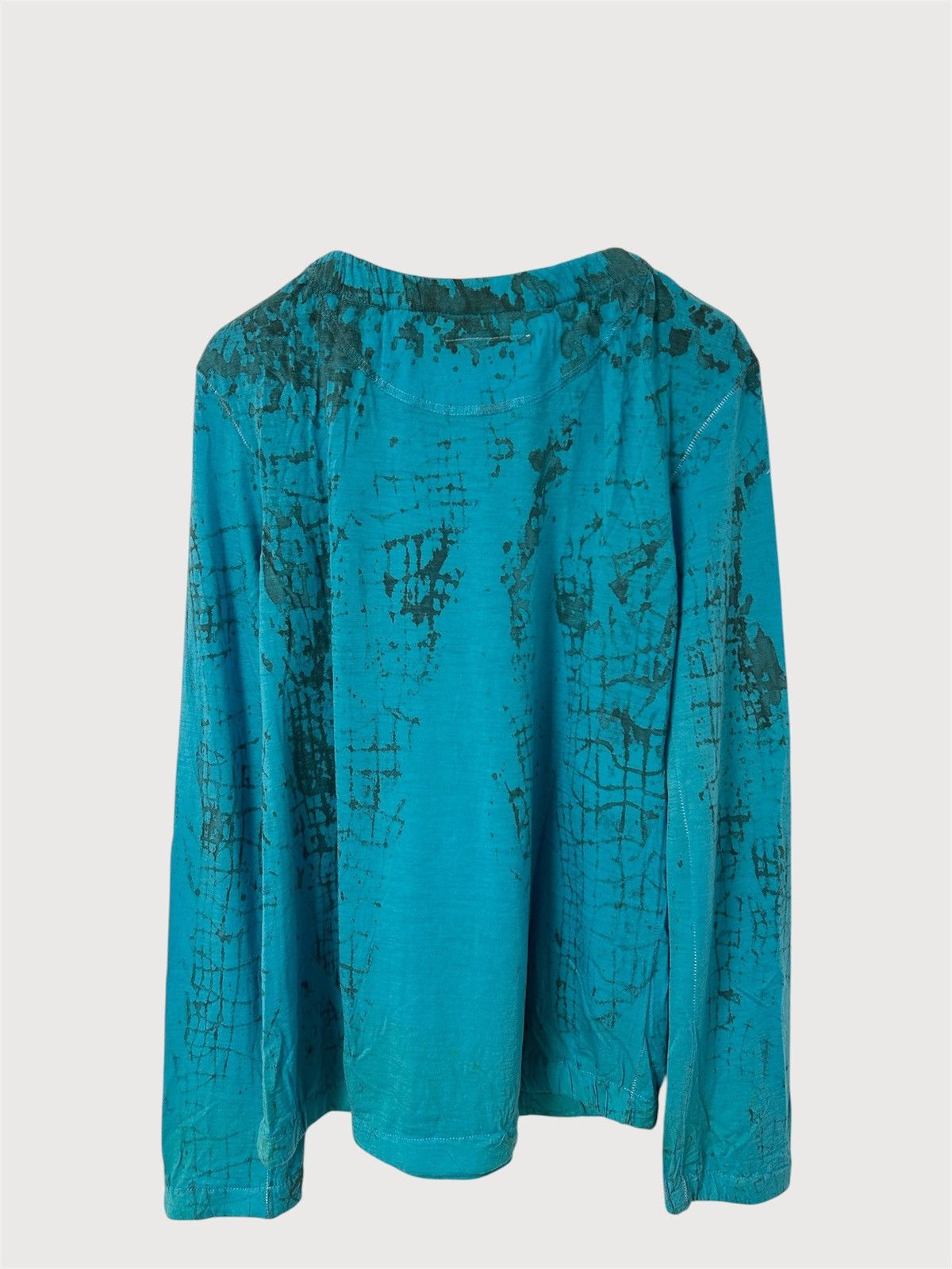 Maison Margiela FW2004 Turquoise Scar Stitch Croc Print Knit Long Sleeve Size US S / EU 44-46 / 1 - 2 Thumbnail
