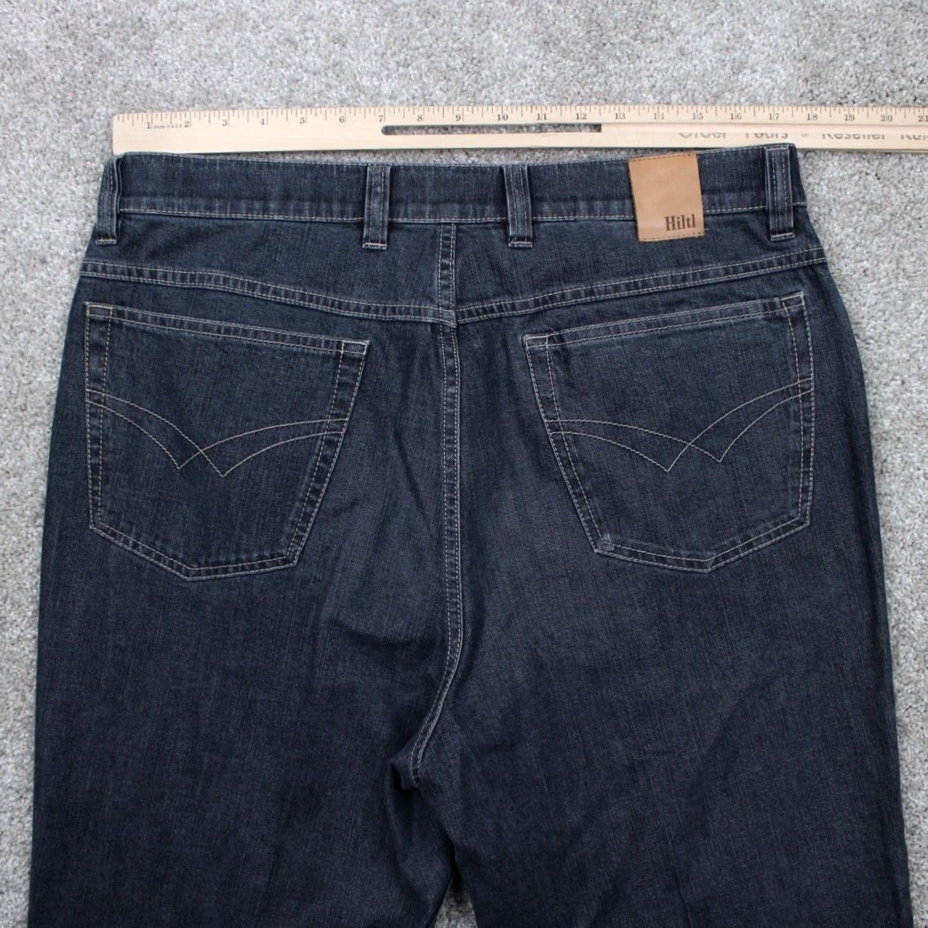 Denime Hiltl Jeans Mens 36 Straight 5-Pocket Denim Cotton Stretch Black 90s Theme 30in Inseam Mens Size US 36 / EU 52 - 7 Thumbnail