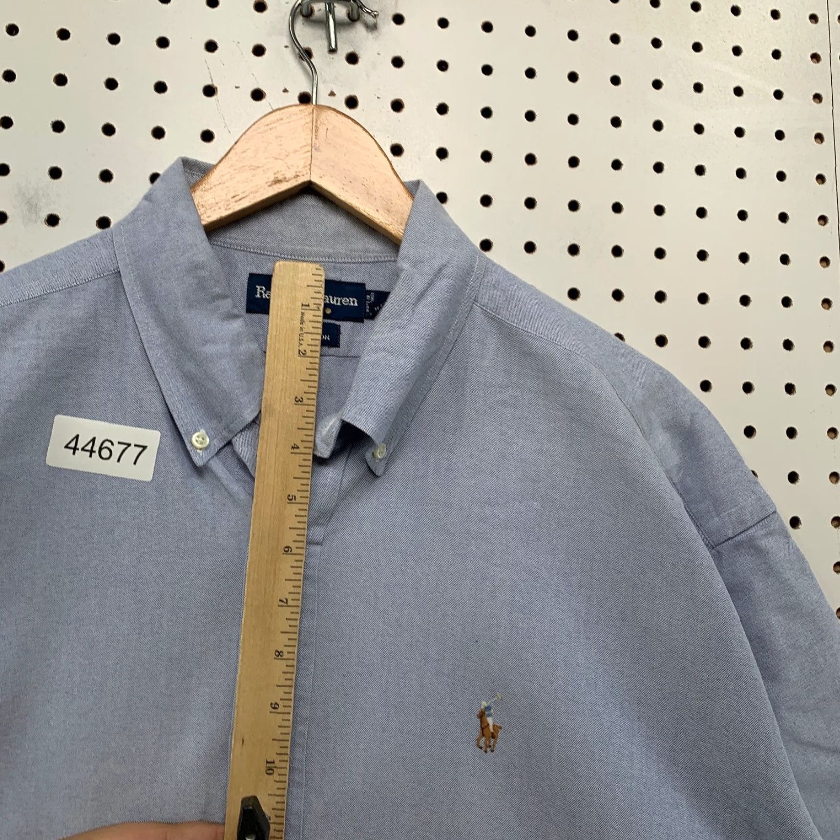 Ralph Lauren VINTAGE Ralph Lauren Button-Up Shirt Mens XL Blue Blake Short Sleeve Pony Work Size US XL / EU 56 / 4 - 7 Thumbnail