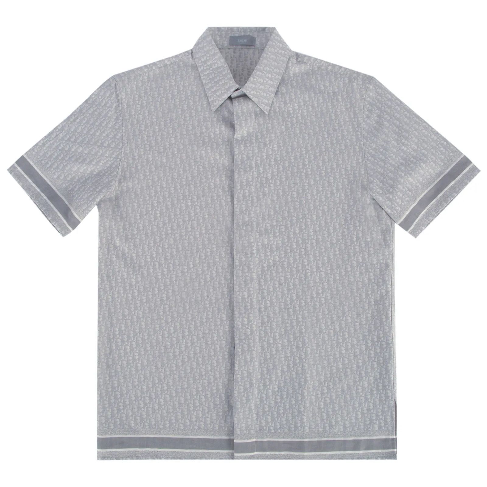 Dior Dior Oblique Grey Logo Cotton Jacquard Short Sleeve Size US M / EU 48-50 / 2 - 1 Thumbnail