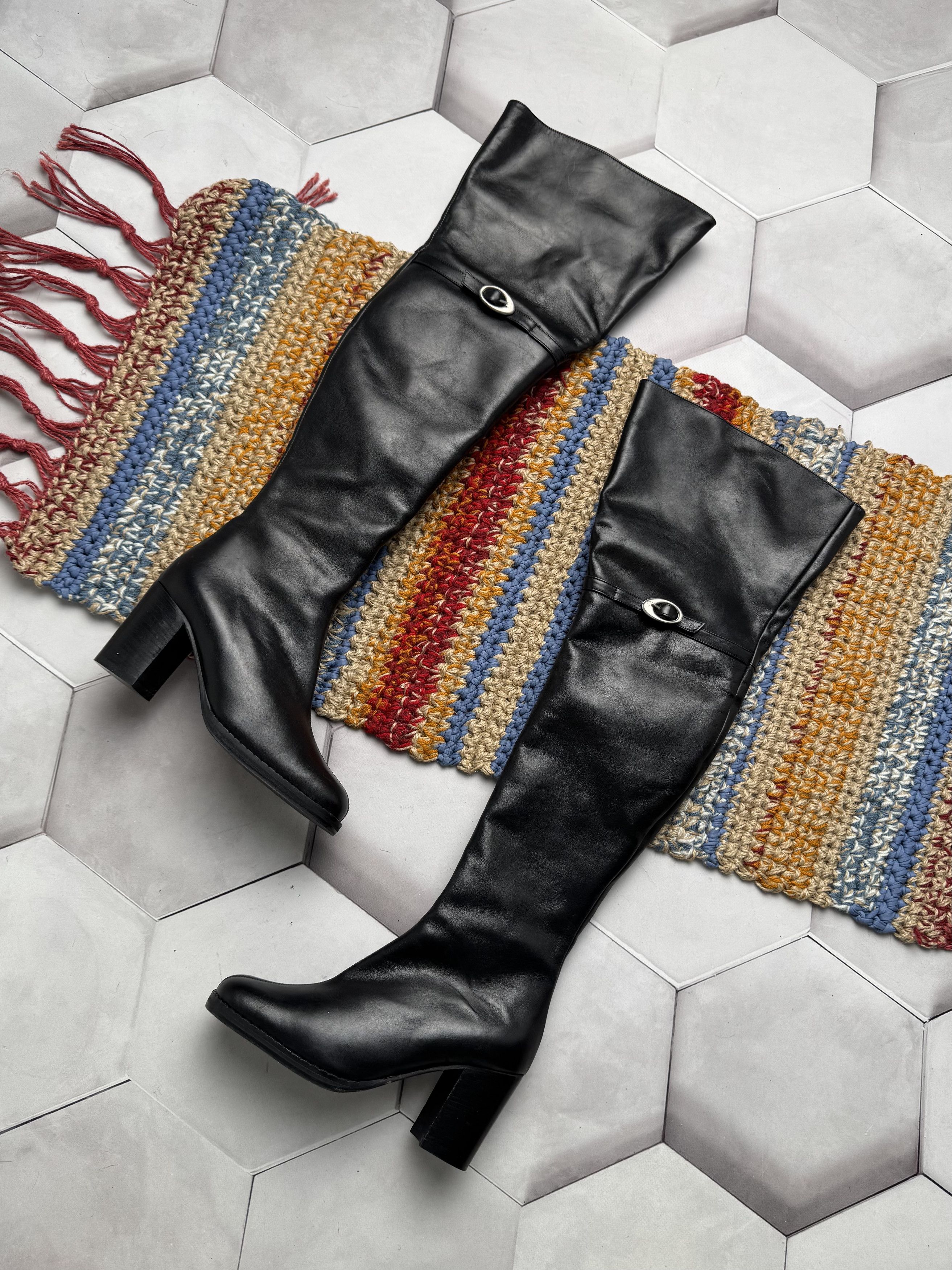 Vintage Vintage Leather Long Boots (E4) Size US 5 / IT 35 - 1 Thumbnail