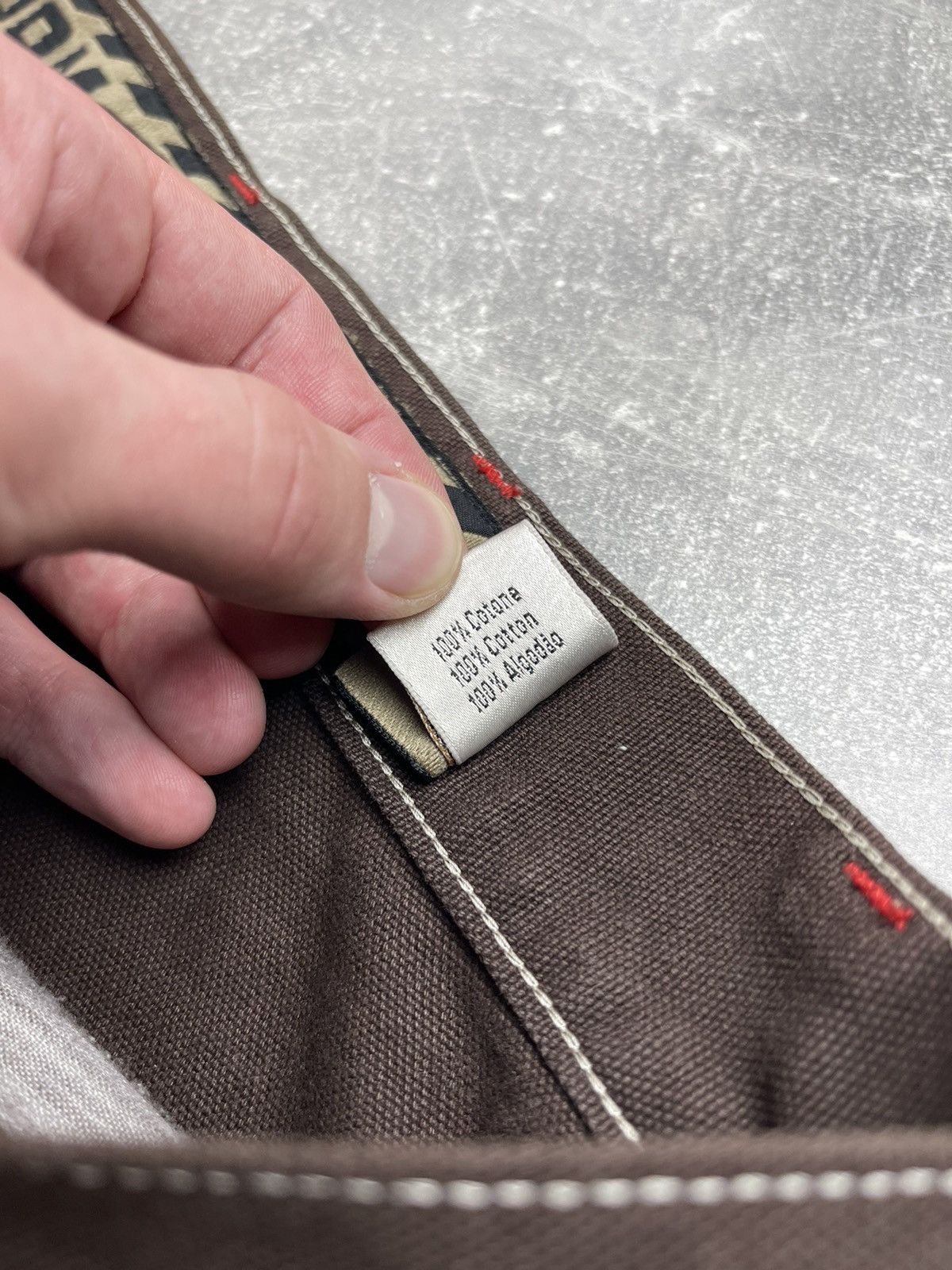 Other Boom Bap Y2K RAP Stitch Detail Heavy Cotton Wide Brown Pants Size US 31 - 14 Thumbnail
