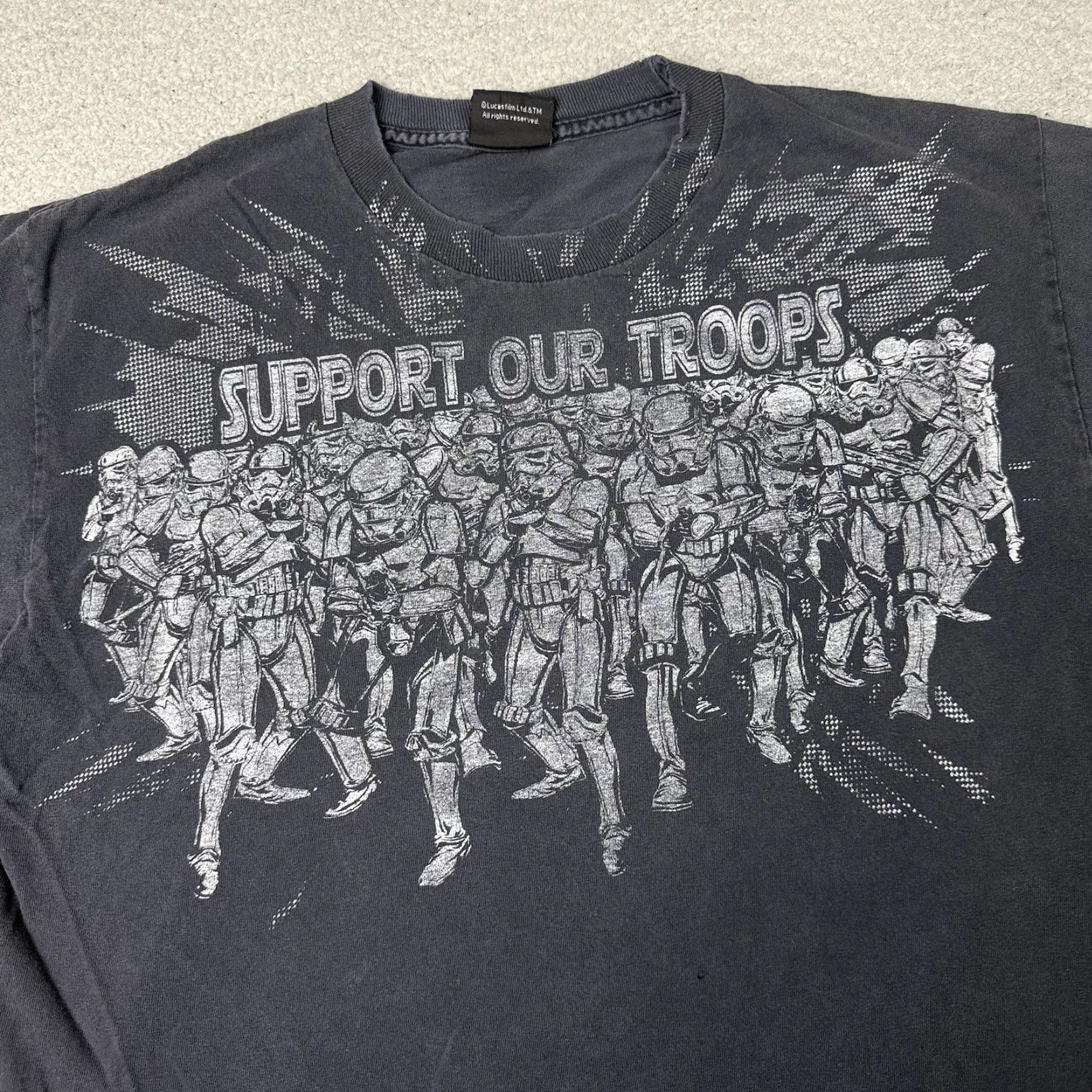 Star Wars VINTAGE Star Wars T Shirt Mens M Black Stormtrooper Graphic Print Crew Neck Short Sleeve Vintage Star Wars Shirt Size US M / EU 48-50 / 2 - 2 Thumbnail
