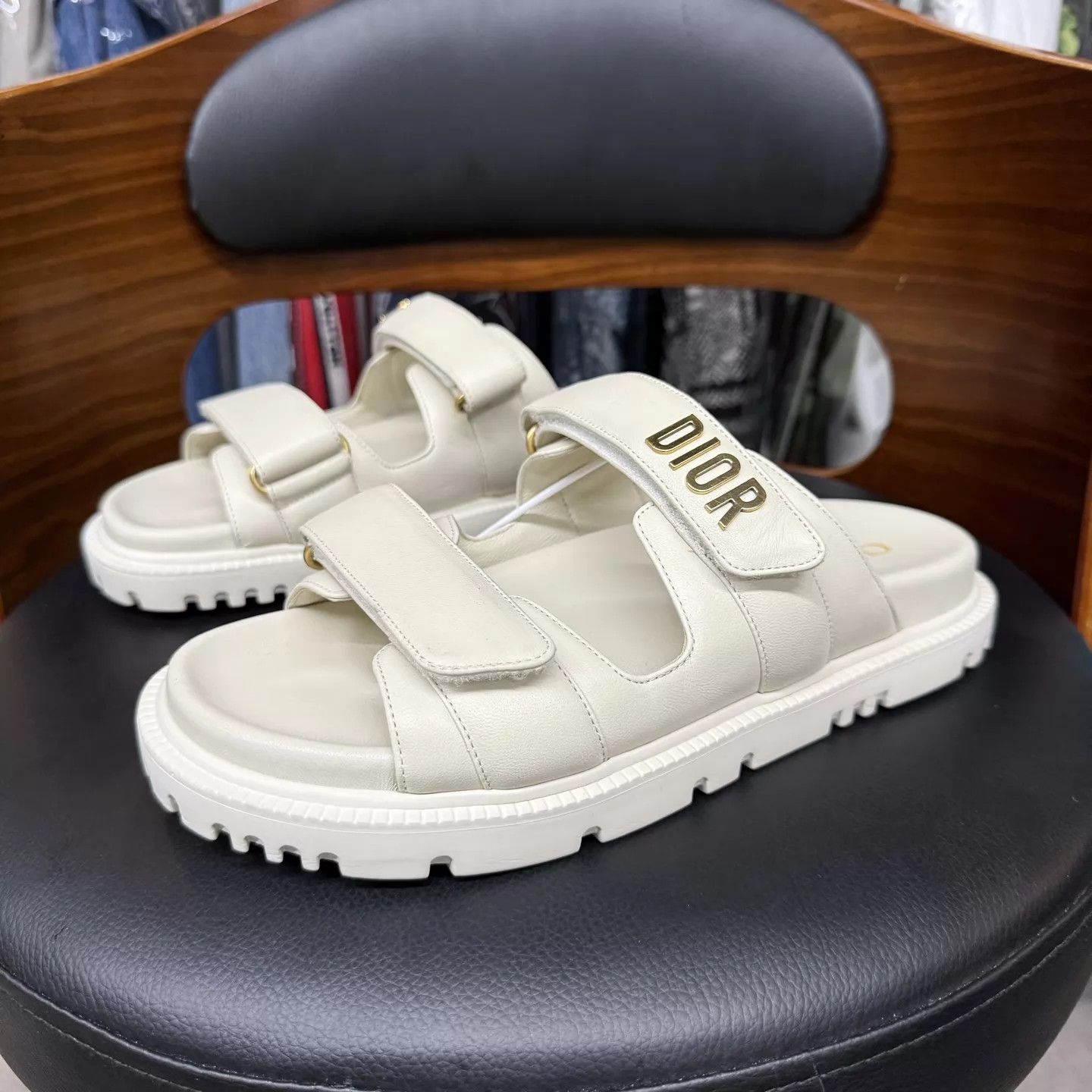 Dior Dior ACT White Velcro Sandals Women's 37 Near New Size US 6.5 / IT 36.5 - 1 Thumbnail