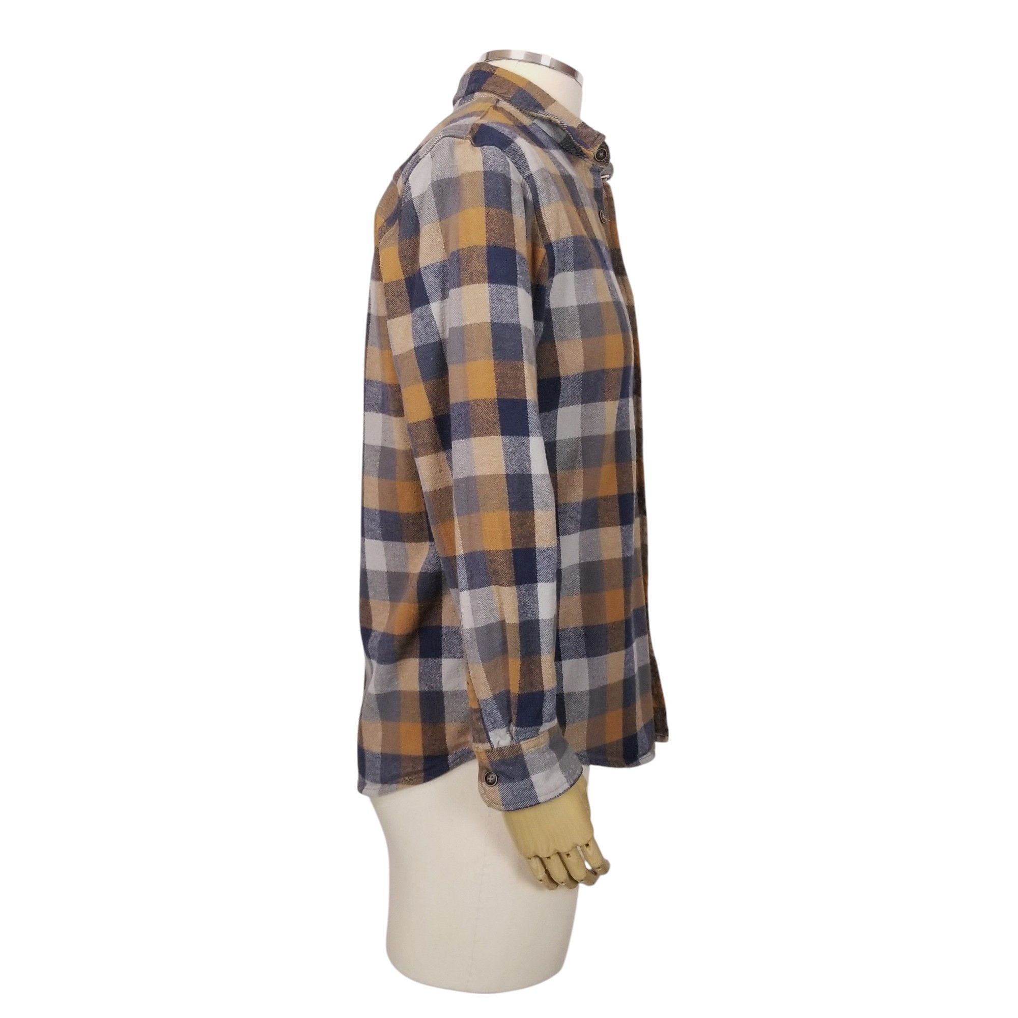 Lee Stretch Flannel Plaid Shirt Camel Tan Gray Size US L / EU 52-54 / 3 - 4 Thumbnail
