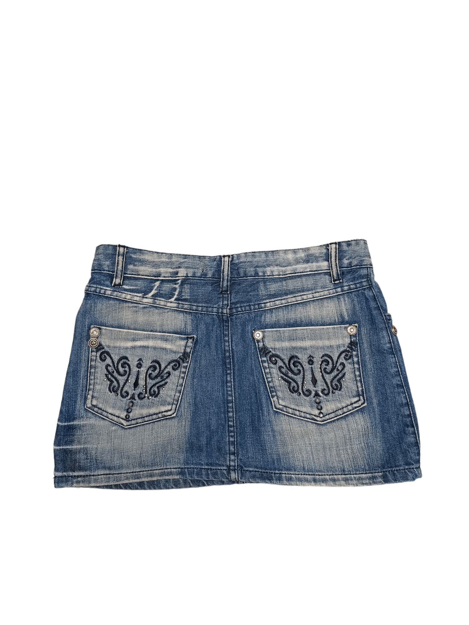 John Galliano JOHN GALLIANO VINTAGE DENIM JEANS MINI SKIRT Size 28" / US 6 / IT 42 - 2 Thumbnail