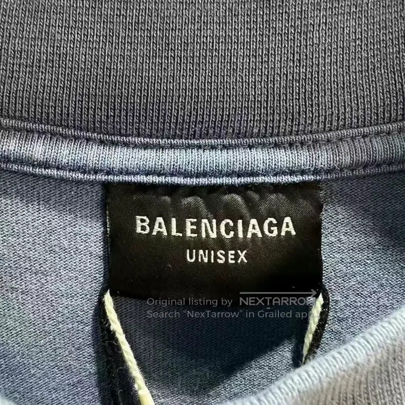 Balenciaga Balenciaga Chest Embroidered Logo Haze Blue Gradient Short Size US XS / EU 42 / 0 - 5 Thumbnail