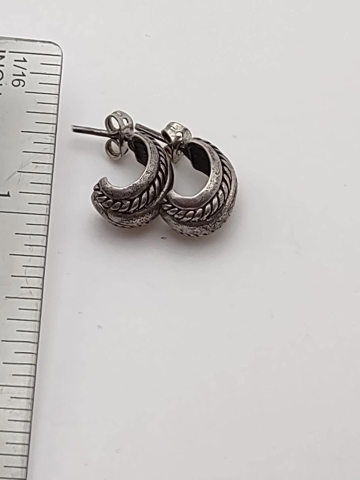 The Unbranded Brand Sterling Silver Twisted Rope Hoop Earrings 6.6g 925 Size ONE SIZE - 3 Thumbnail