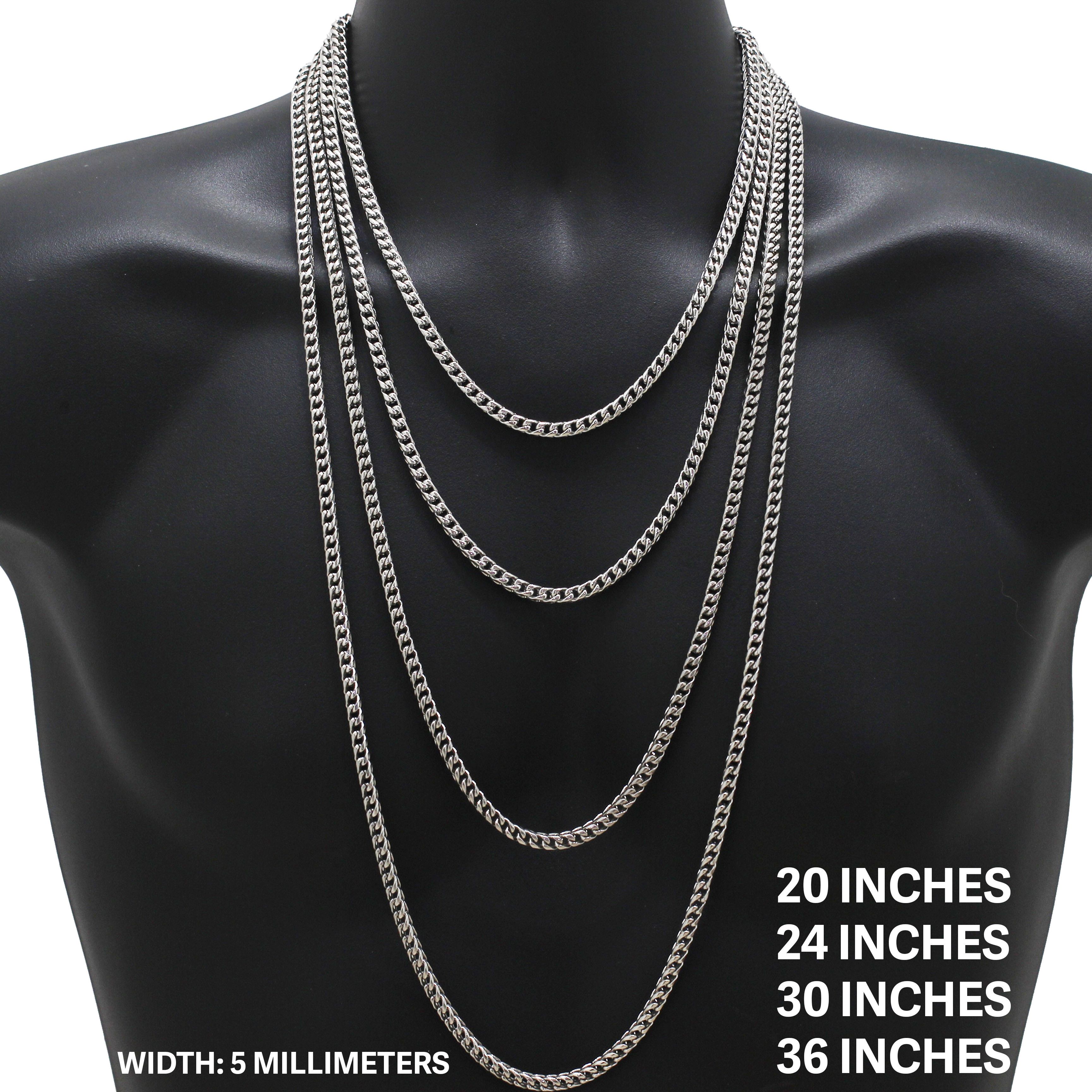Other 316L Stainless Steel 5mm Smooth Franco Chain Necklace 24” Size ONE SIZE - 1 Thumbnail
