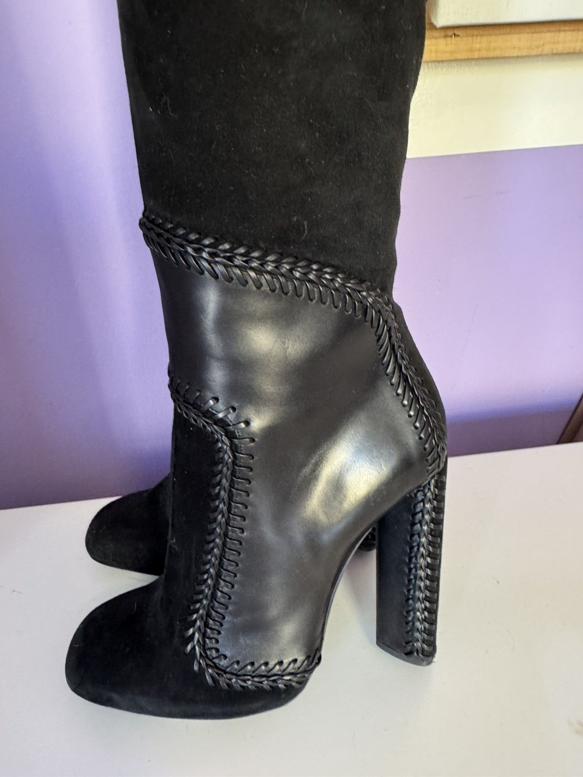 Tom Ford Tim Ford black suede leather over the knee boots Size US 8 / IT 38 - 17 Thumbnail