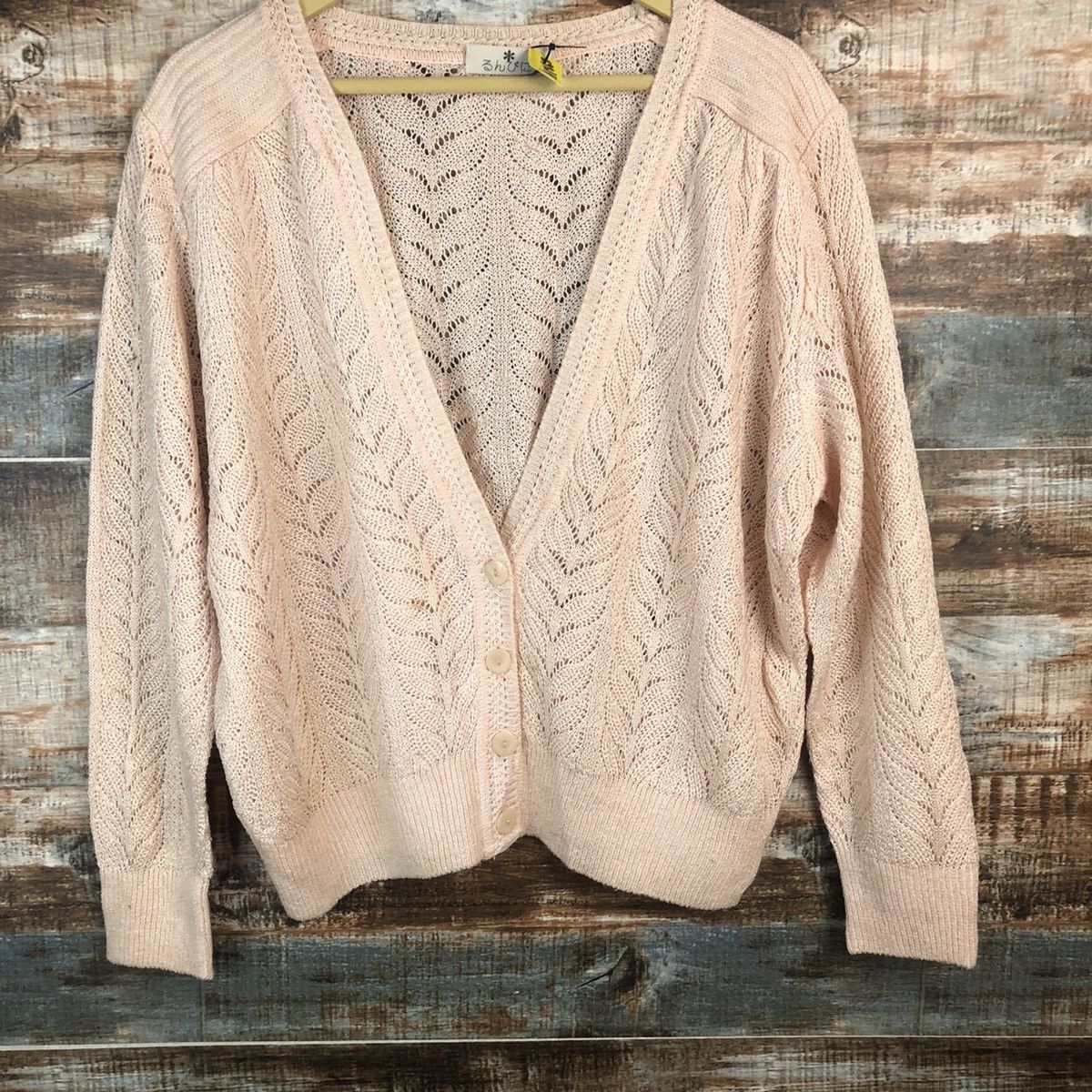 Japanese Brand Japanese Brand Pink vintage crochet Cardigan Knitwear #A1869 Size L / US 10 / IT 46 - 6 Thumbnail