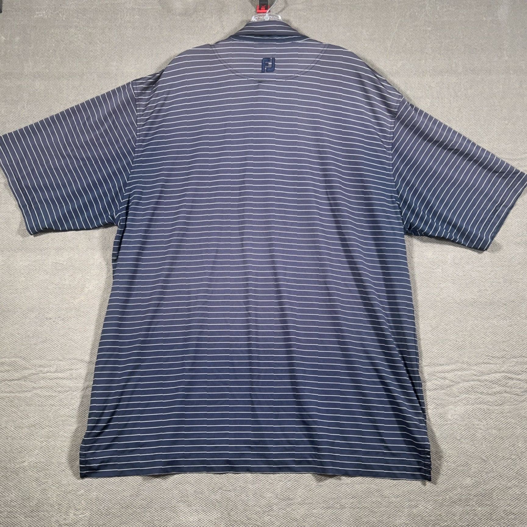 Footjoy FootJoy Polo Shirt Mens XL Striped Golf Performance Tour Collar Logo Navy Blue Size US XL / EU 56 / 4 - 5 Thumbnail