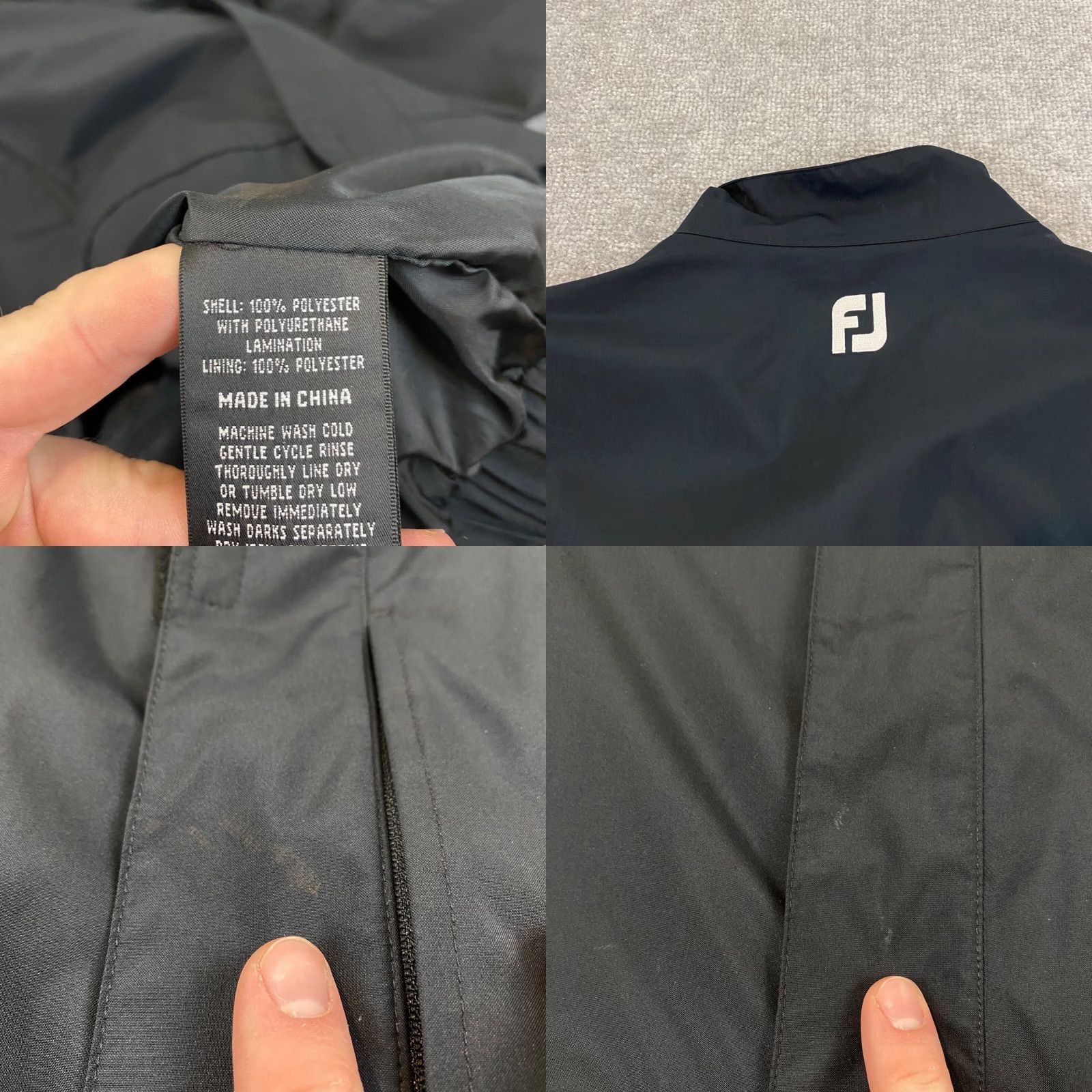 Footjoy FootJoy DryJoys Jacket Mens Medium Large Black Rain Coat Water Resistant Golf Size US M / EU 48-50 / 2 - 9 Thumbnail