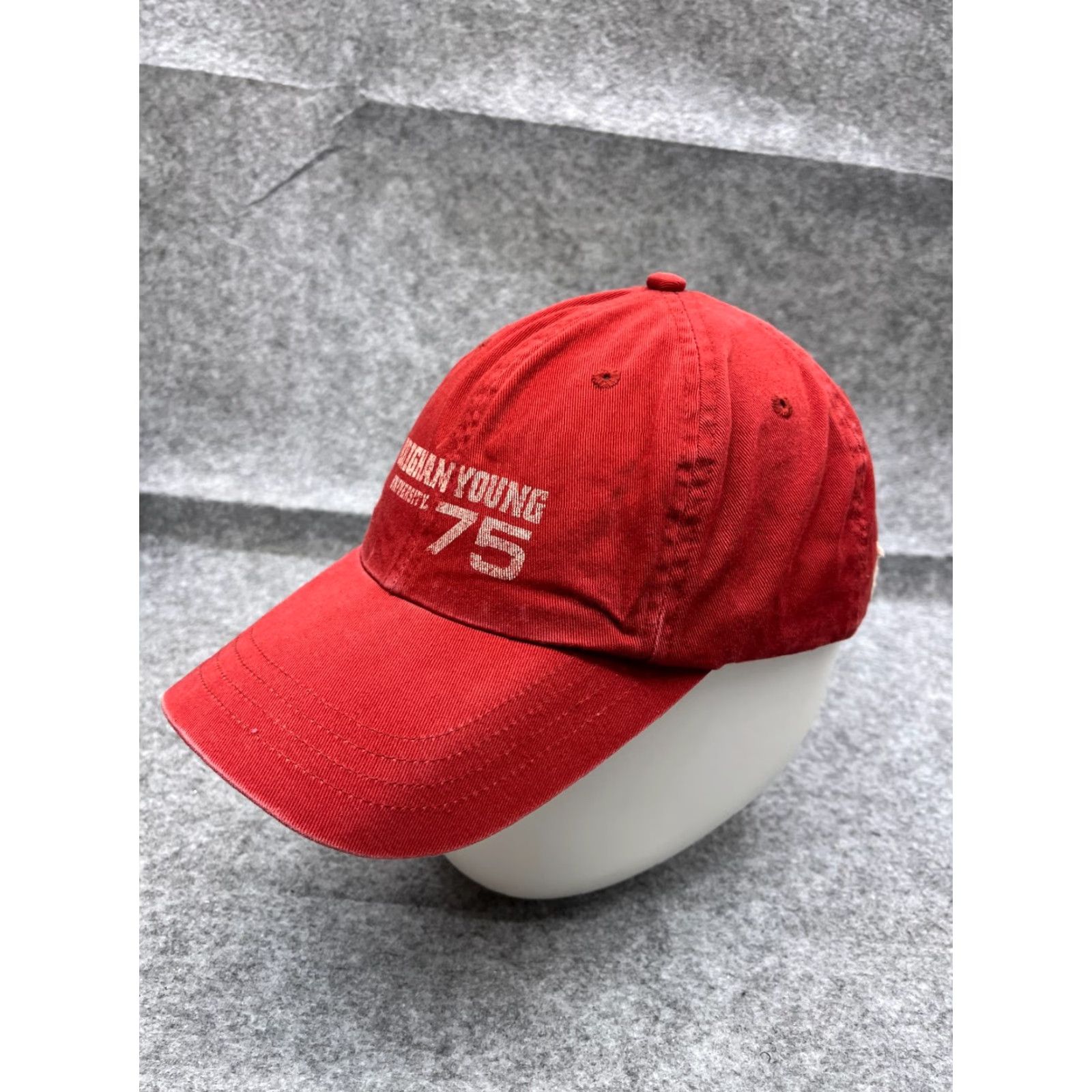 Vintage VINTAGE Brigham Young University Hat Cap Strap Back Adult One Size Red 100% Cotton Baseball Cap Mens Size ONE SIZE - 4 Thumbnail