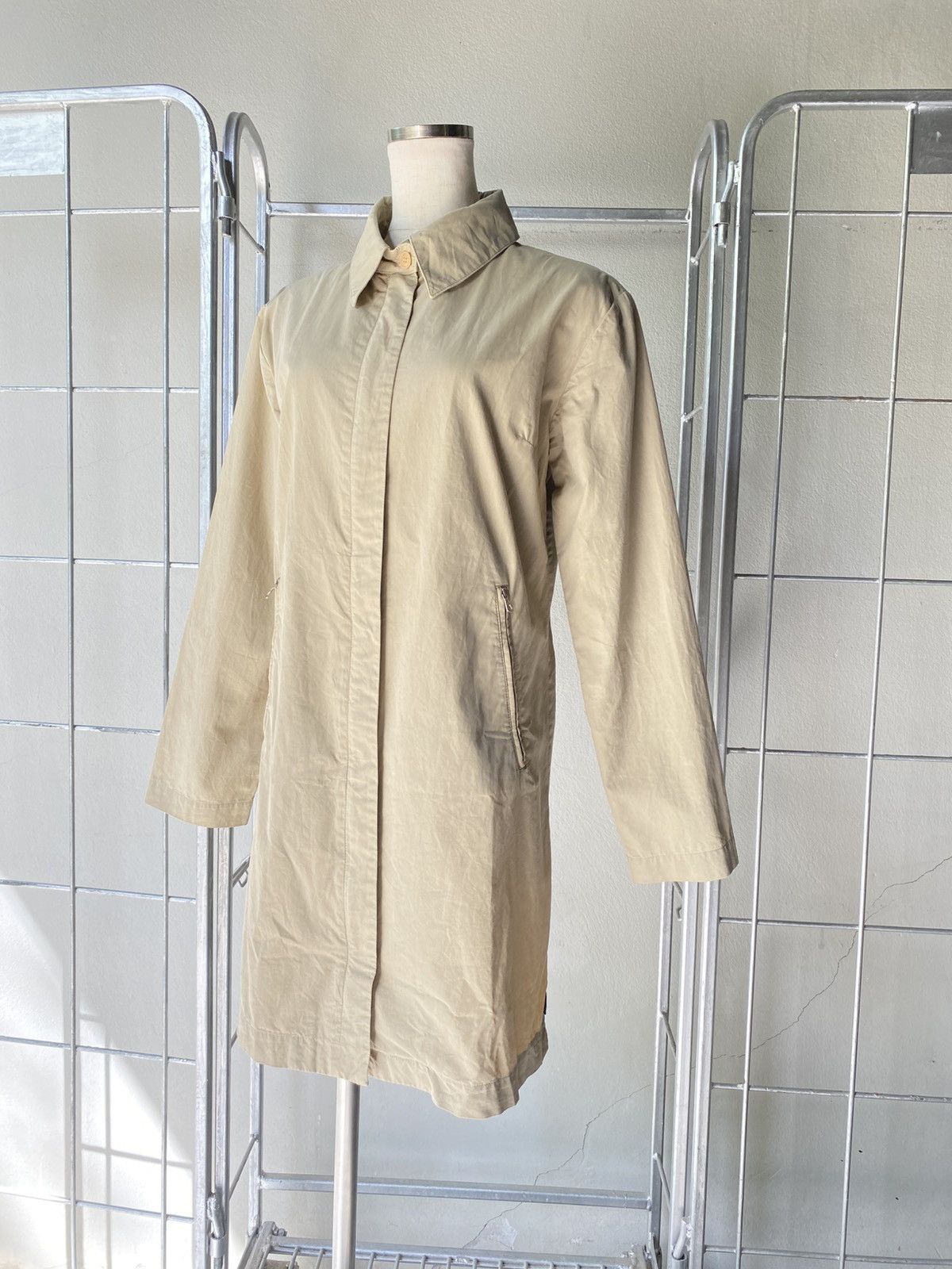 Moncler MONCLER Beige Button-Up Long Coat with Pockets Size ONE SIZE - 7 Thumbnail