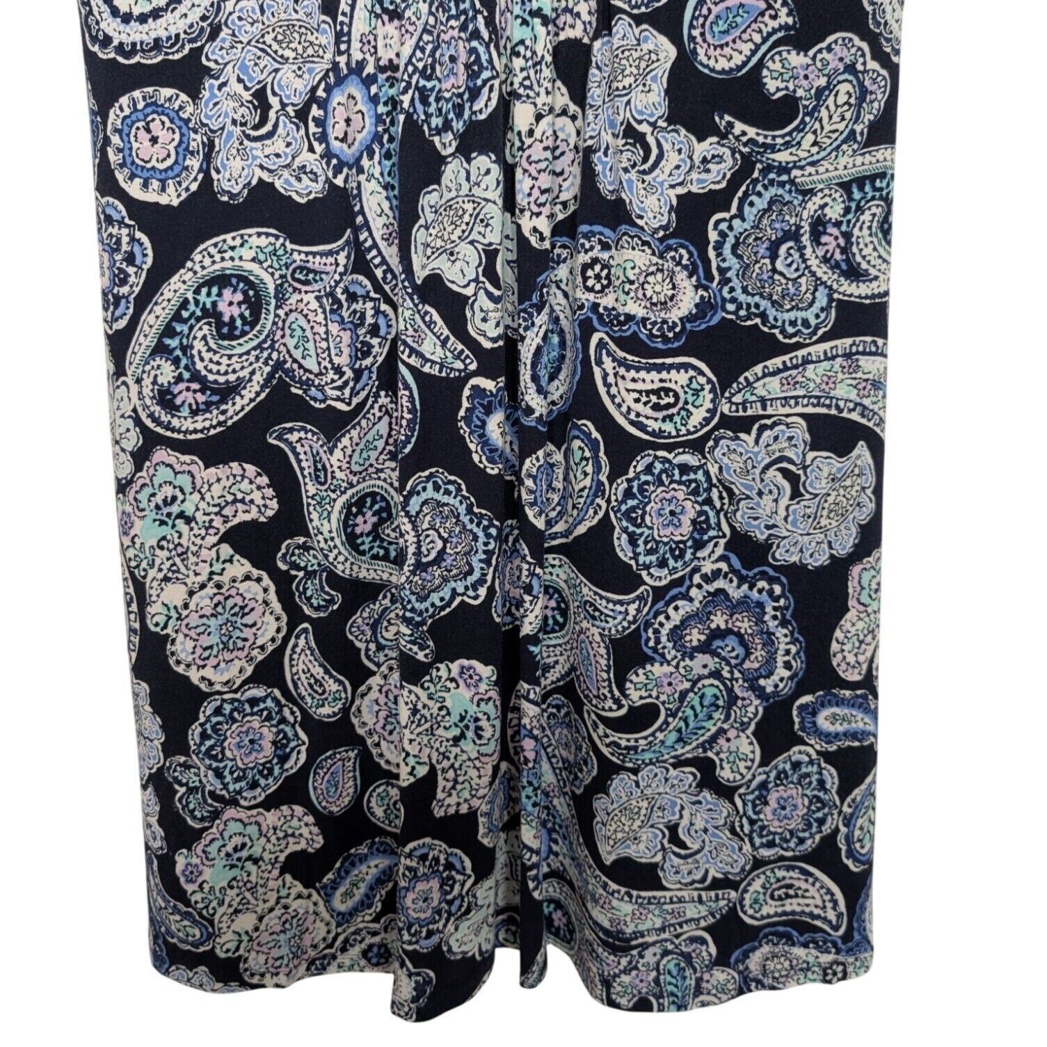 Croft & Barrow Croft & Barrow Paisley Dress Womens Size XL Blue V Neck Line Size XL / US 12-14 / IT 48-50 - 5 Thumbnail
