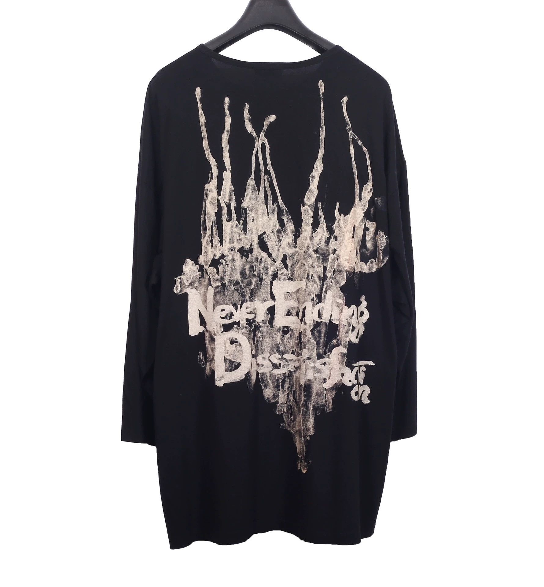 Yohji Yamamoto Yohji Yamamoto P.H. LS T-Shirt Back Discharge Slogan 3 Size US L / EU 52-54 / 3 - 1 Thumbnail