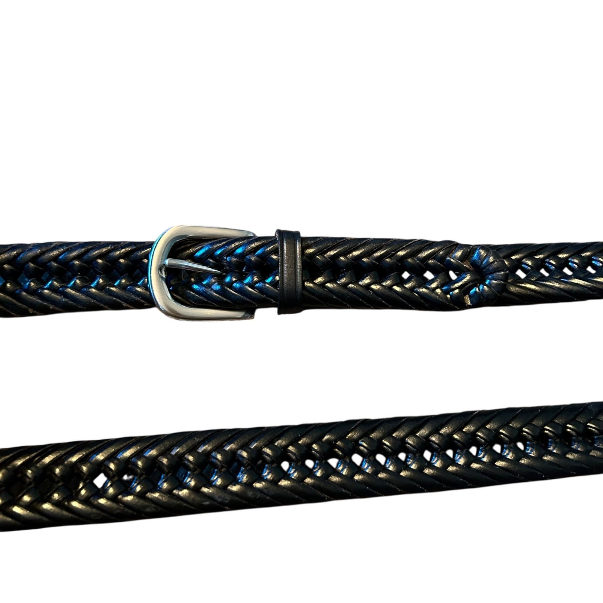 Vintage Vintage Genuine Leather Braided Western Boho Black Belt 43 Size 42 - 4 Thumbnail