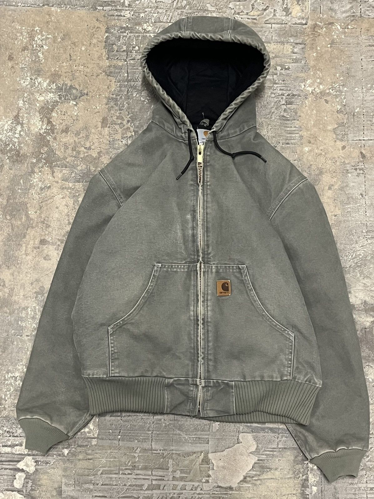 Carhartt nylon parka, men's size M Nylon Khaki type sage green Vintage Second Hand
