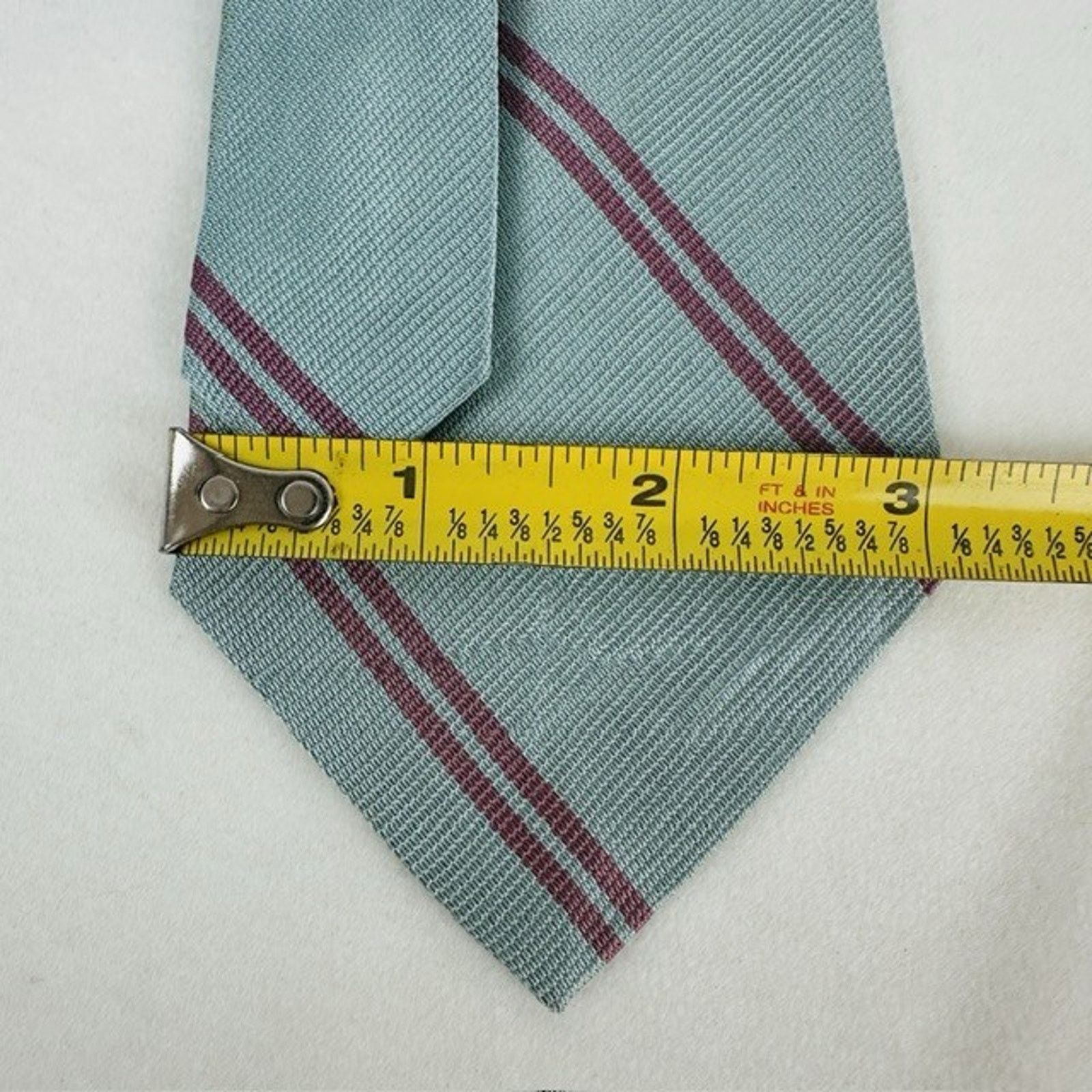 Other Tattersall tie Blue Striped 55" Silk Preppy Grandpacore VTG Size ONE SIZE - 7 Thumbnail
