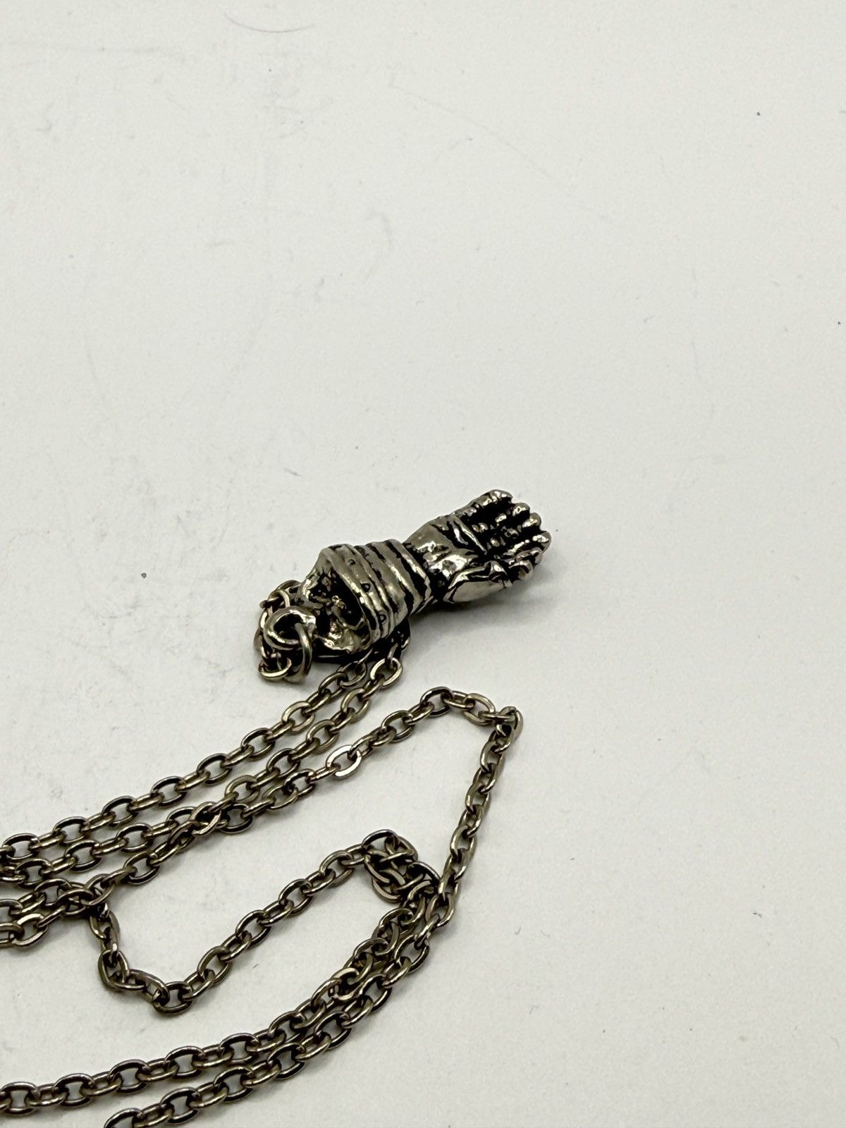 Seditionaries Hand-cast metal necklace fist pendant biker/goth chrome erd Size ONE SIZE - 3 Thumbnail