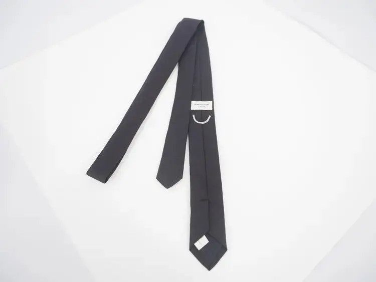 Saint Laurent Paris Saint Laurent Paris Skinny Woven Silk Tie-2505 Size ONE SIZE - 1 Thumbnail