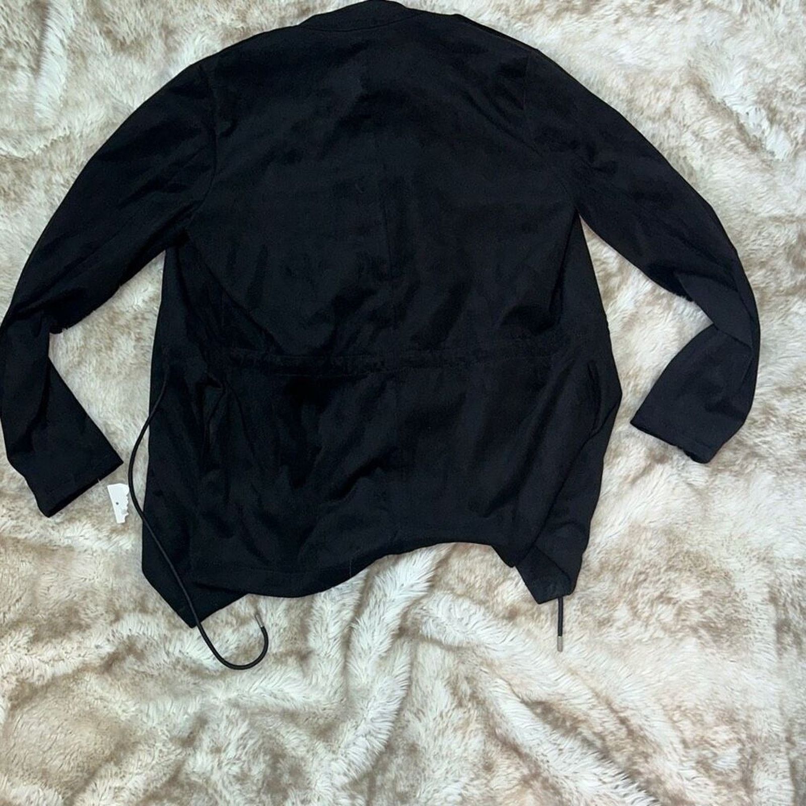 BLANKNYC BLANKYC Suede Feel Black Draped Front Jacket | Sz S Size S / US 4 / IT 40 - 7 Thumbnail