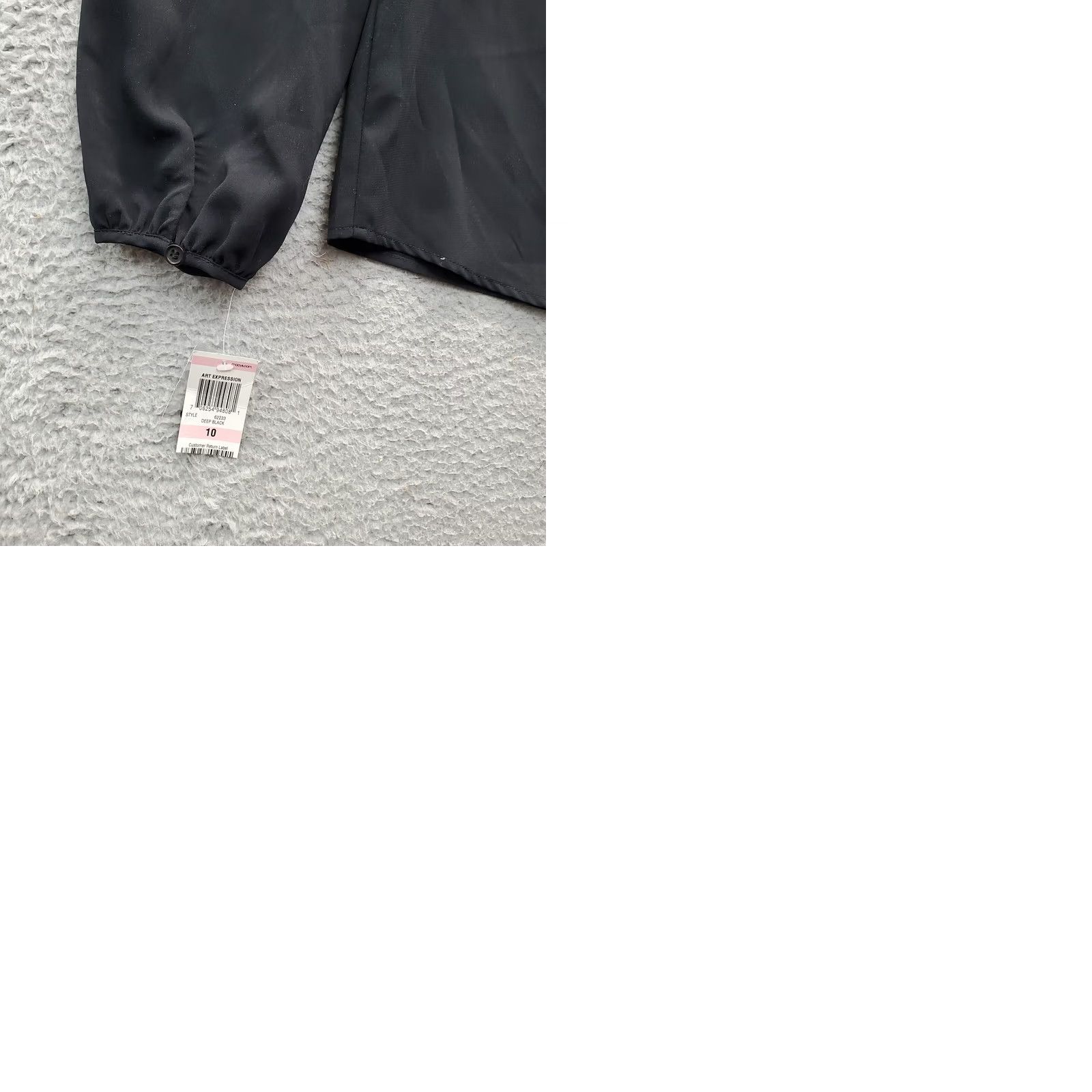 Vintage INC International Concepts Blouse Womens Size 10 Black Cold Shoulder Inside Button Up Size L / US 10 / IT 46 - 9 Thumbnail