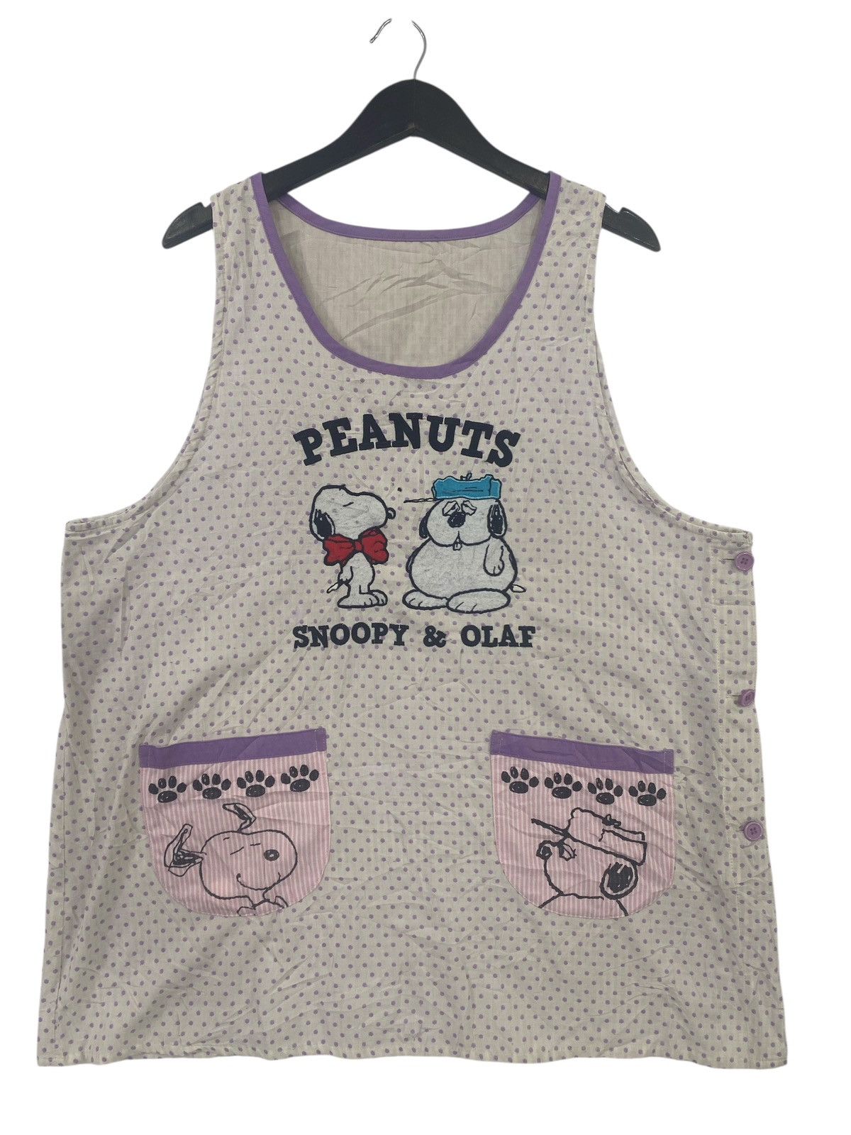 Peanuts × Vintage 💥VINTAGE PEANUTS snoopy & olaf cartoon rare APRON Size 3XL / US 20-22 - 1 Thumbnail
