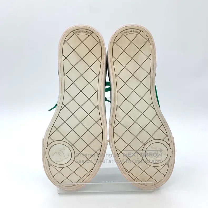 Chanel Chanel Green lace-laced casual canvas sneakers Size US 5.5 / IT 35.5 - 5 Thumbnail