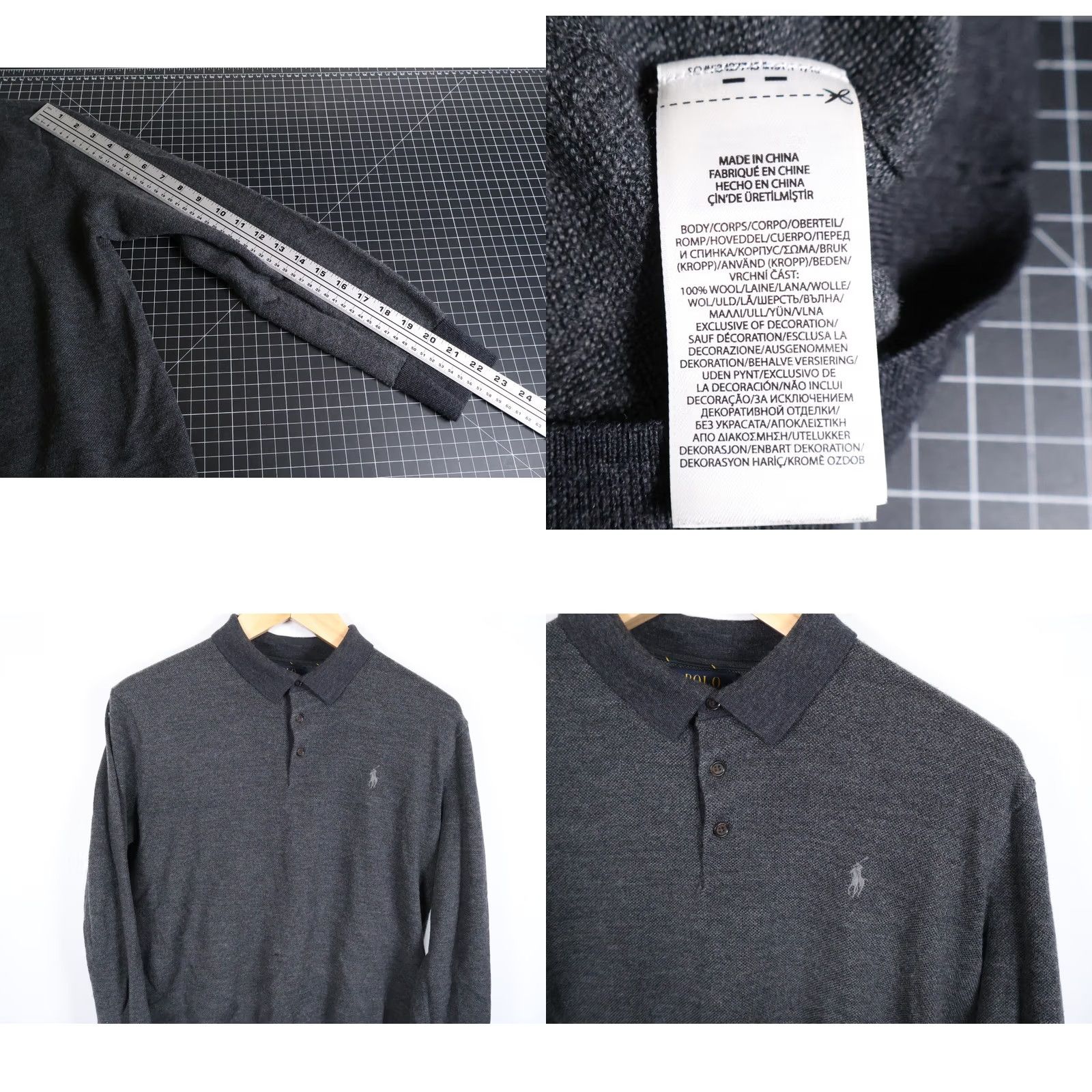 Polo Ralph Lauren Polo Ralph Lauren Sweater Shirt Mens Large Gray Lightweight Merino Wool Knit Pullover Long Sleeve Collared Casual Vintage: No Embroidered Details Size US L / EU 52-54 / 3 - 8 Thumbnail