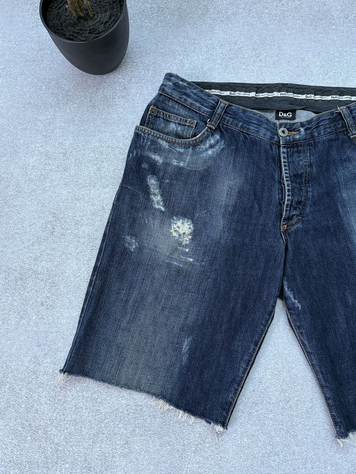 Dolce & Gabbana Dolce & Gabbana D&G Denim Shorts Men’s Metal Logo Blue Y2K Size US 42 / EU 58 - 4 Thumbnail