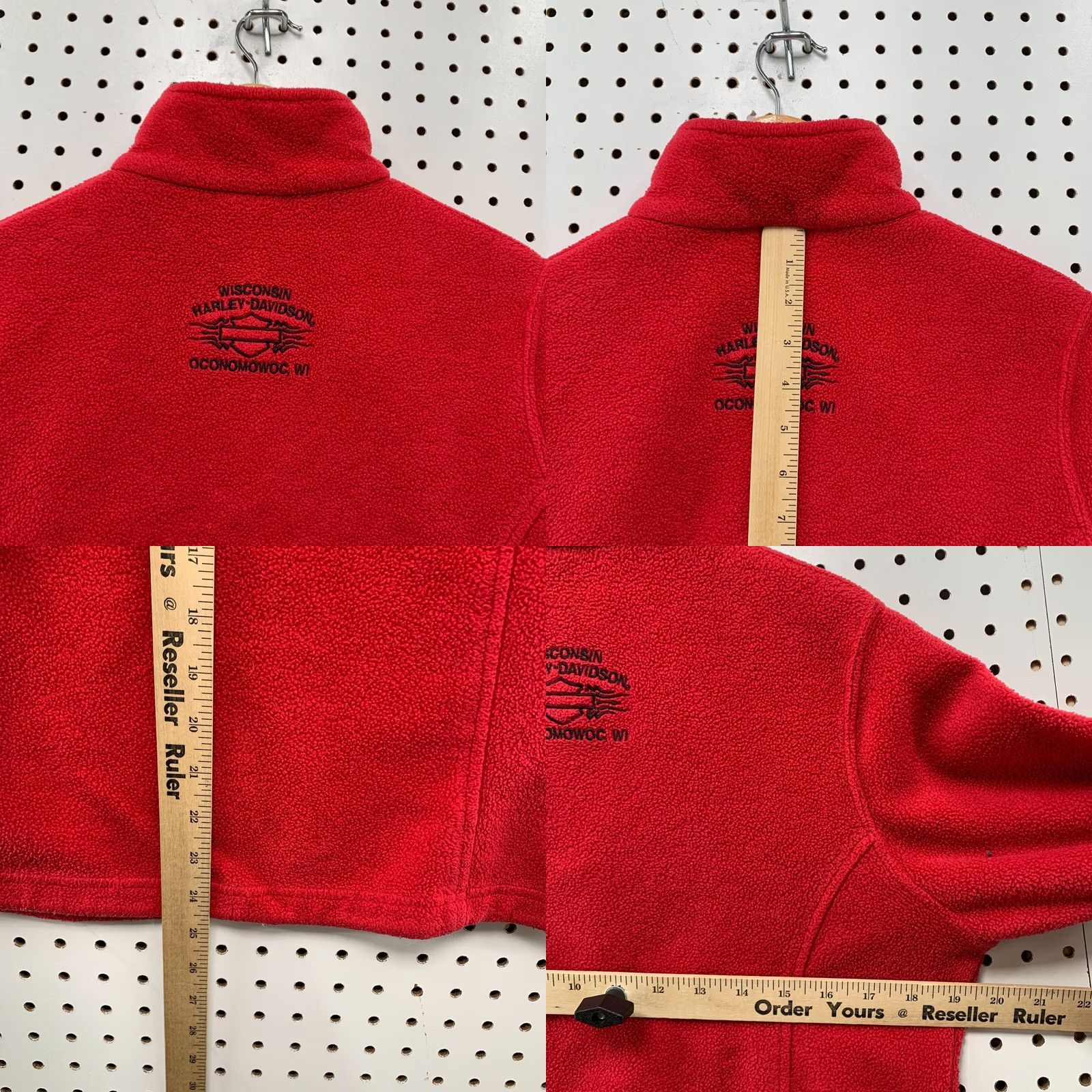 Harley Davidson Harley-Davidson Sweater Women's Medium Red Embroidered 1/4 Zip Pullover Mock Neck Fleece 19.5x24.5 Size M / US 6-8 / IT 42-44 - 10 Thumbnail