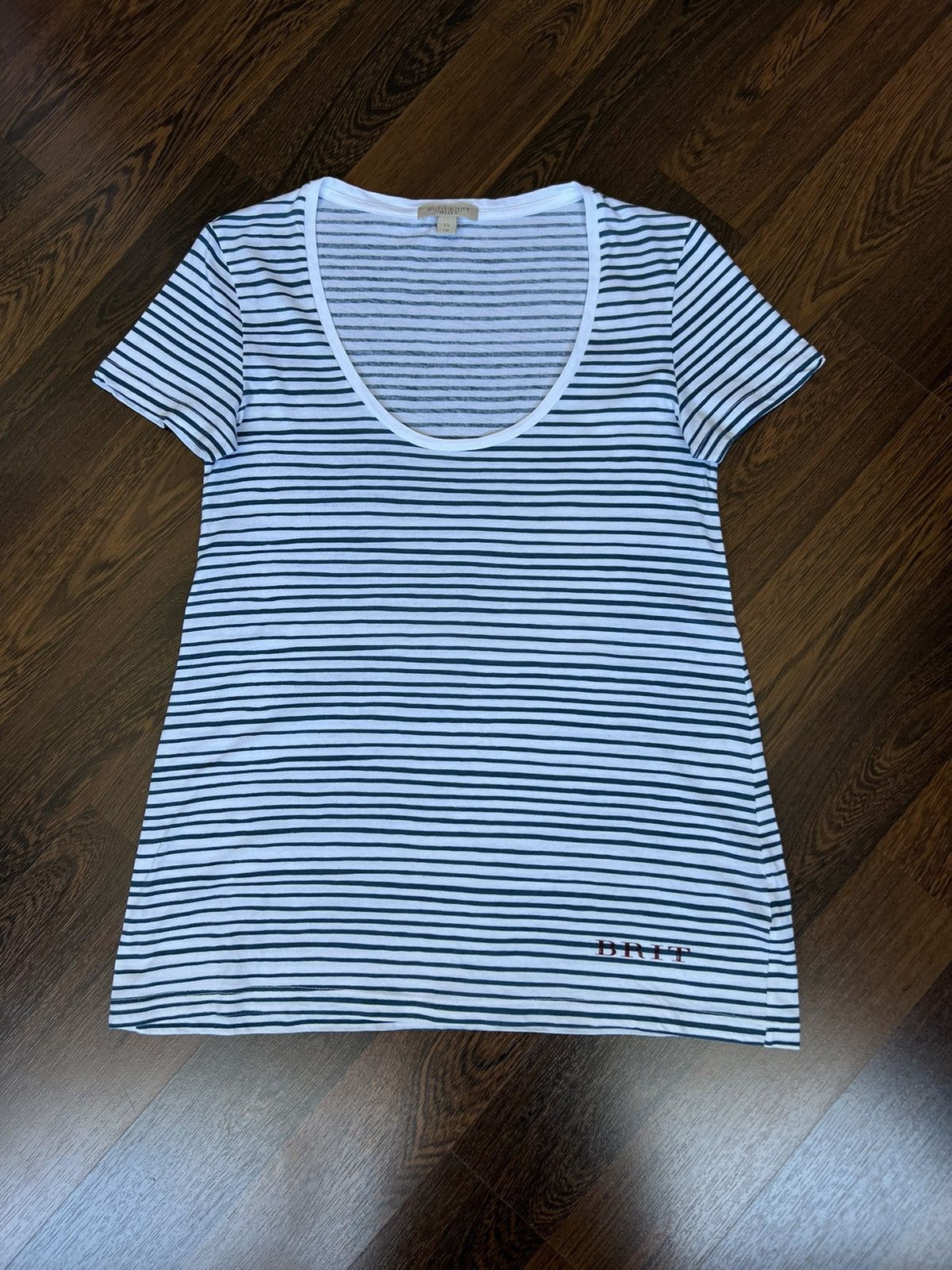 Burberry Burberry Brit Women’s T-Shirt White/Bleu Cotton Size XS Size XS / US 0-2 / IT 36-38 - 11 Thumbnail