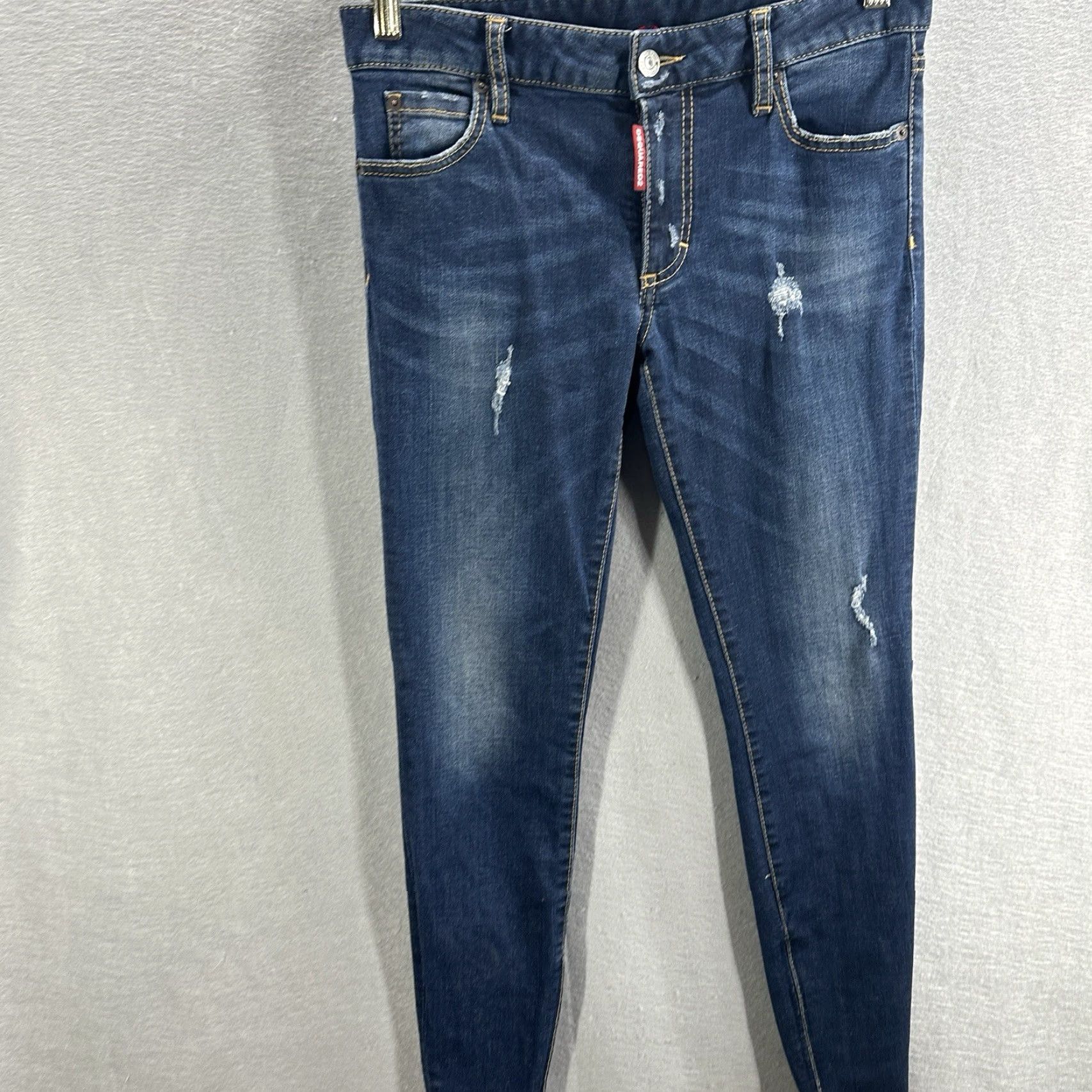Dsquared2 DSQUARED2 Twiggy Jeans Womens 26 Blue Denim Stretch Slim 90s City City Quiet Luxury Y2K Twiggy Model DSQUARED2 Womens Jeans Size 26" / US 2 / IT 38 - 3 Thumbnail