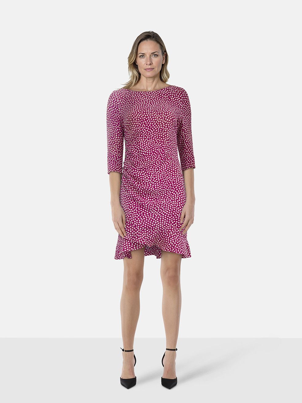 Azzaro Purple Silk Floral Dress Size S / US 4 / IT 40 - 1 Thumbnail