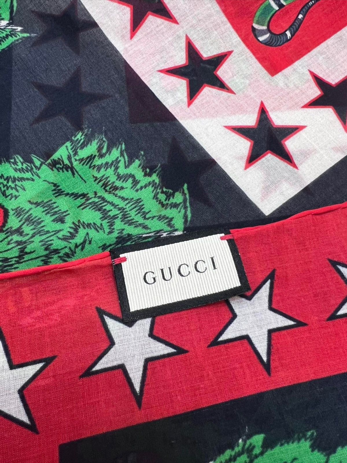Gucci Gucci Black and Red Panther Scarf Size ONE SIZE - 9 Thumbnail
