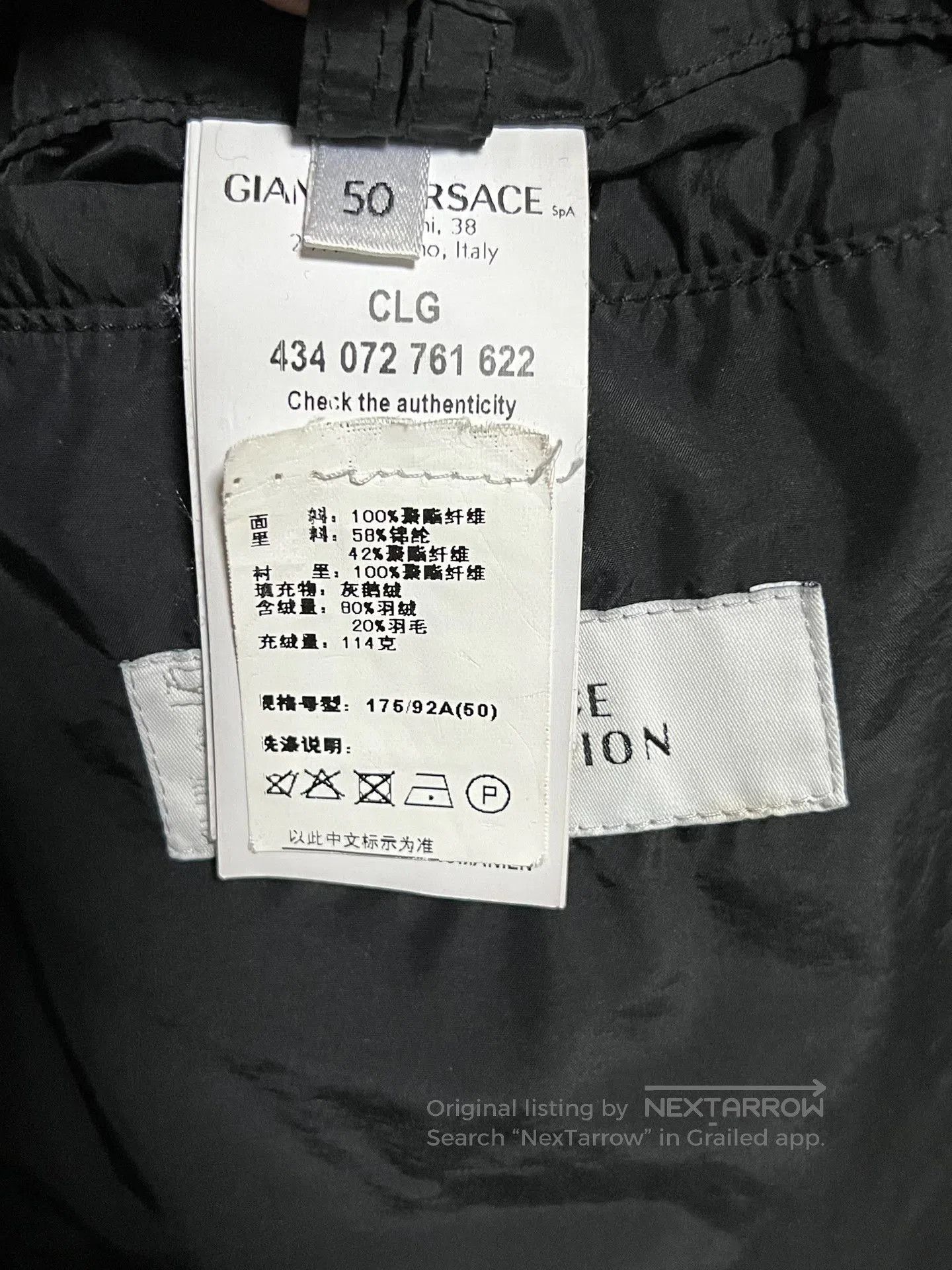 Versace VERSACE Men's Biker Zip Down Jacket. Size US M / EU 48-50 / 2 - 7 Thumbnail