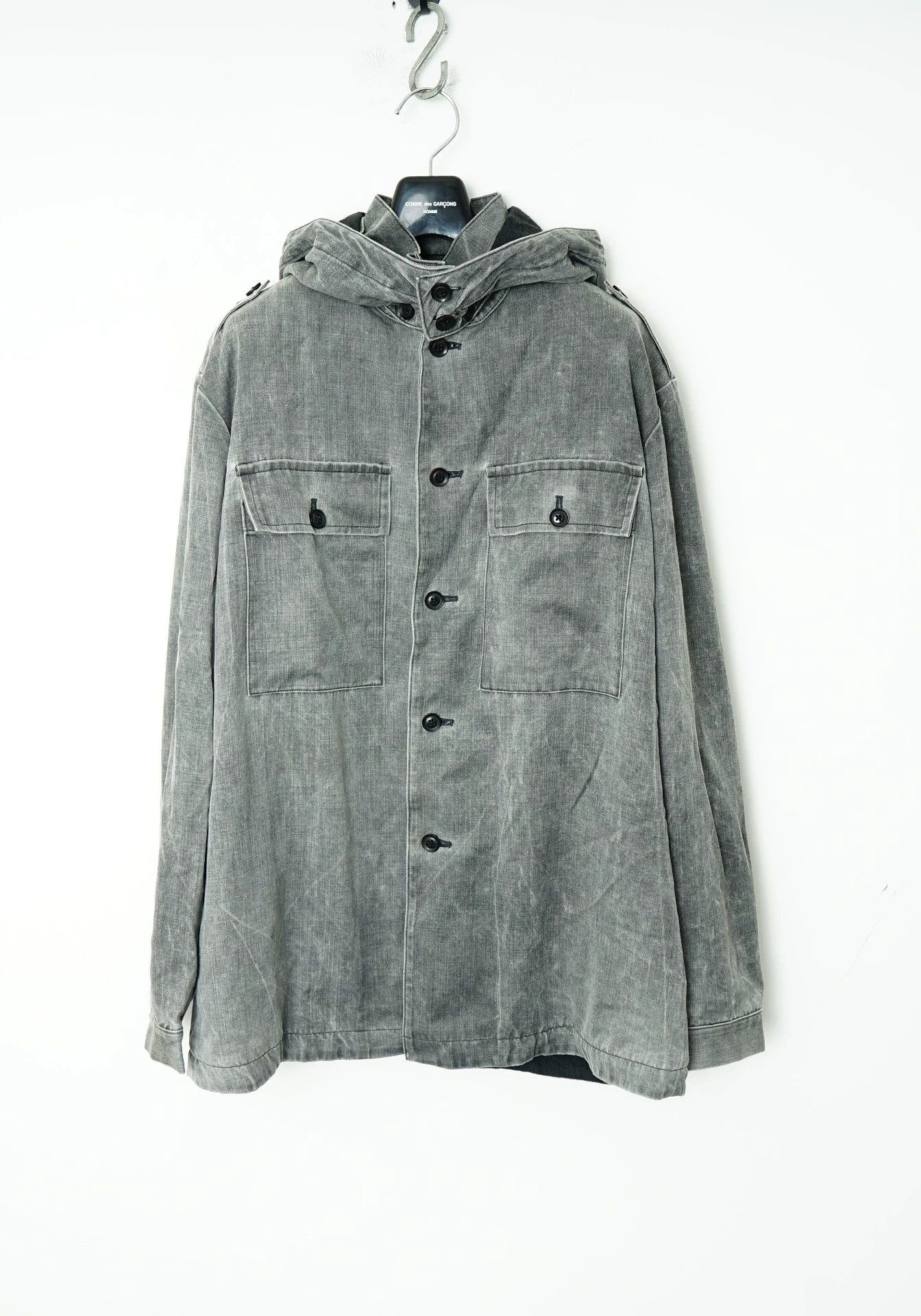 Yohji Yamamoto Loose Heavy Wash Hooded Jacket - -DMC