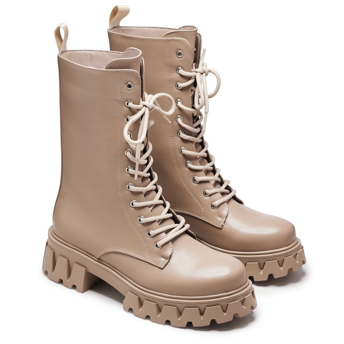 Japanese Brand × Vintage Beige Lace Up Boots Size US 11 / EU 44 - 1 Thumbnail