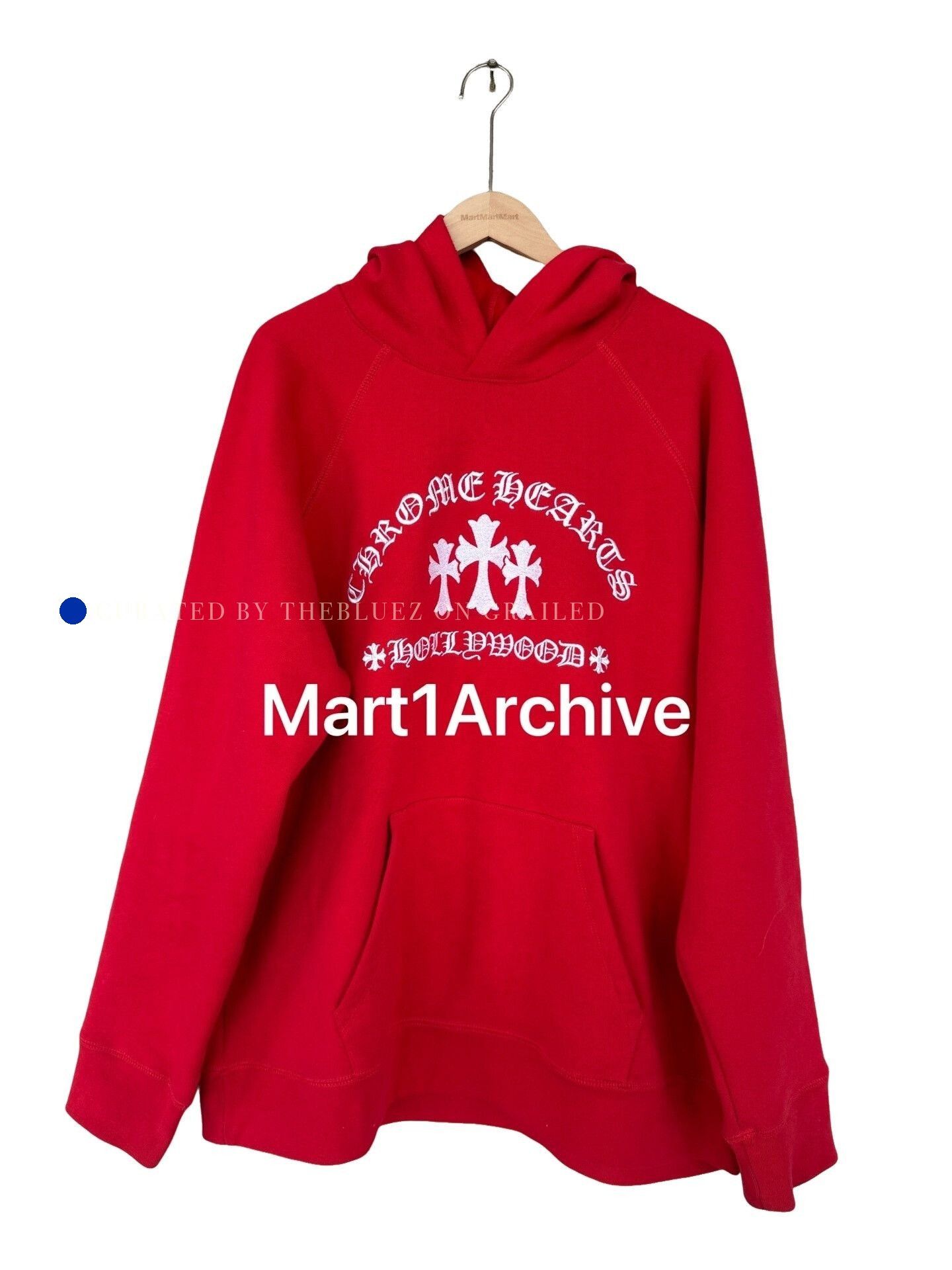 Chrome Hearts Red Graphic Hoodie with Cross Design - XXL Size US XXL / EU 58 / 5 - 1 Thumbnail