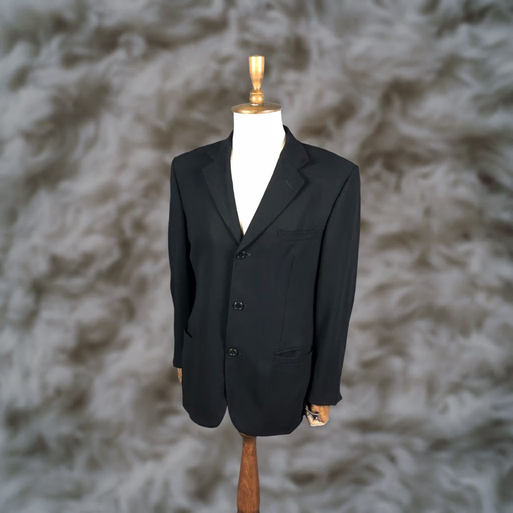 Versace Versace Blazer Wool Men 50 Black Blazer Mens Wool Jacket 3 Button Pockets Classic Suit Coat Size 50R - 1 Thumbnail