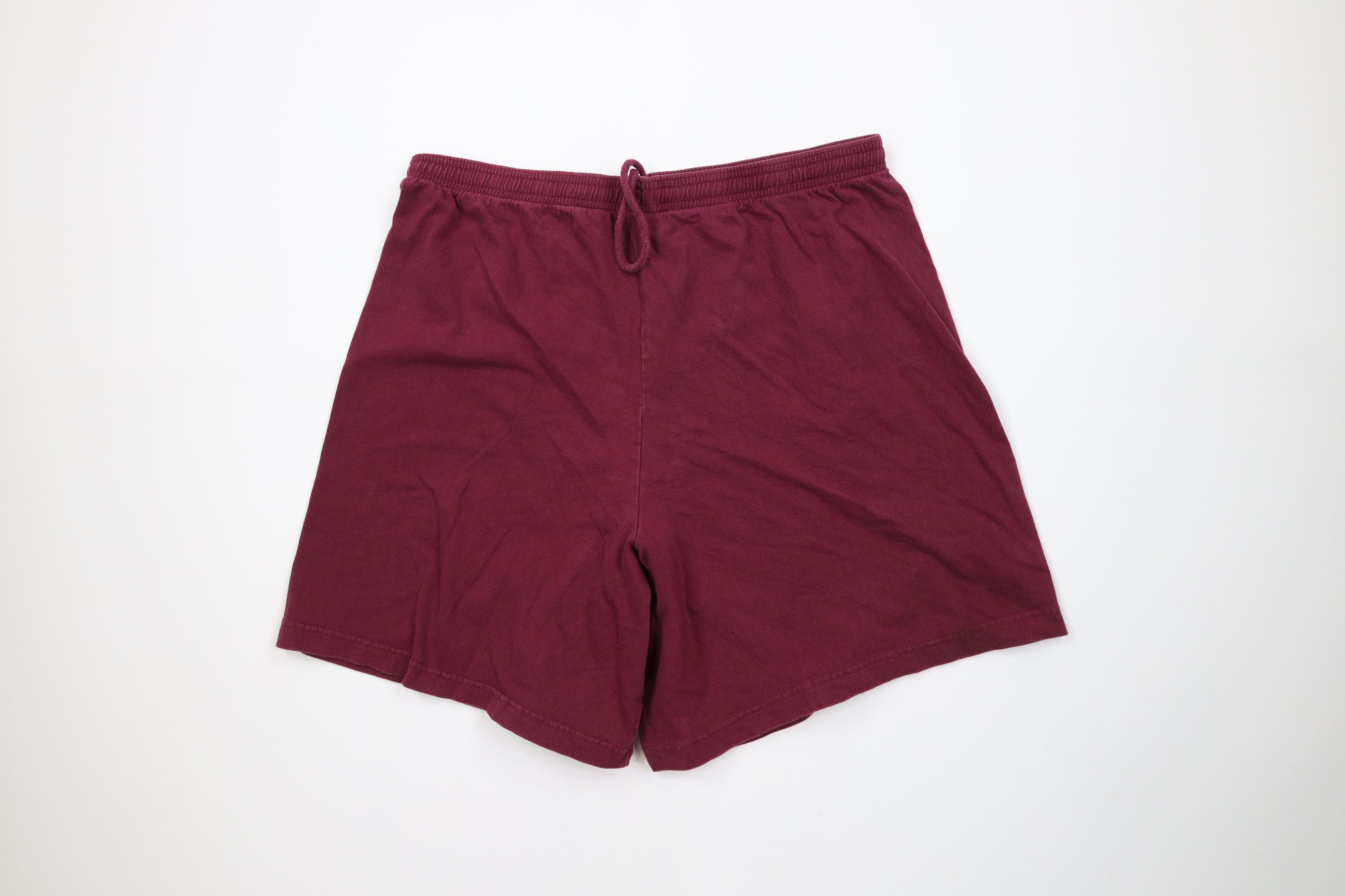 Vintage Vintage 90s Streetwear Blank Above Knee Shorts Cotton Maroon Size US 38 / EU 54 - 1 Thumbnail