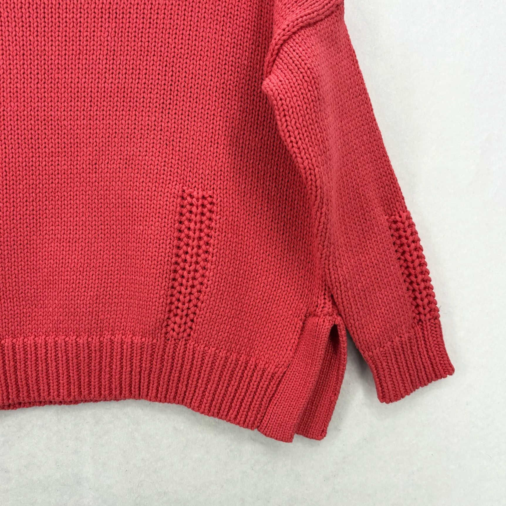 Vintage DEMYLEE Sweater Womens XS Pink 100% Cotton Crew Neck Chunky Knit Pullover Boxy Shirt Womens XS Pink 100% Cotton Crew Neck Chunky Knit Pullover Boxy Size XS / US 0-2 / IT 36-38 - 3 Thumbnail